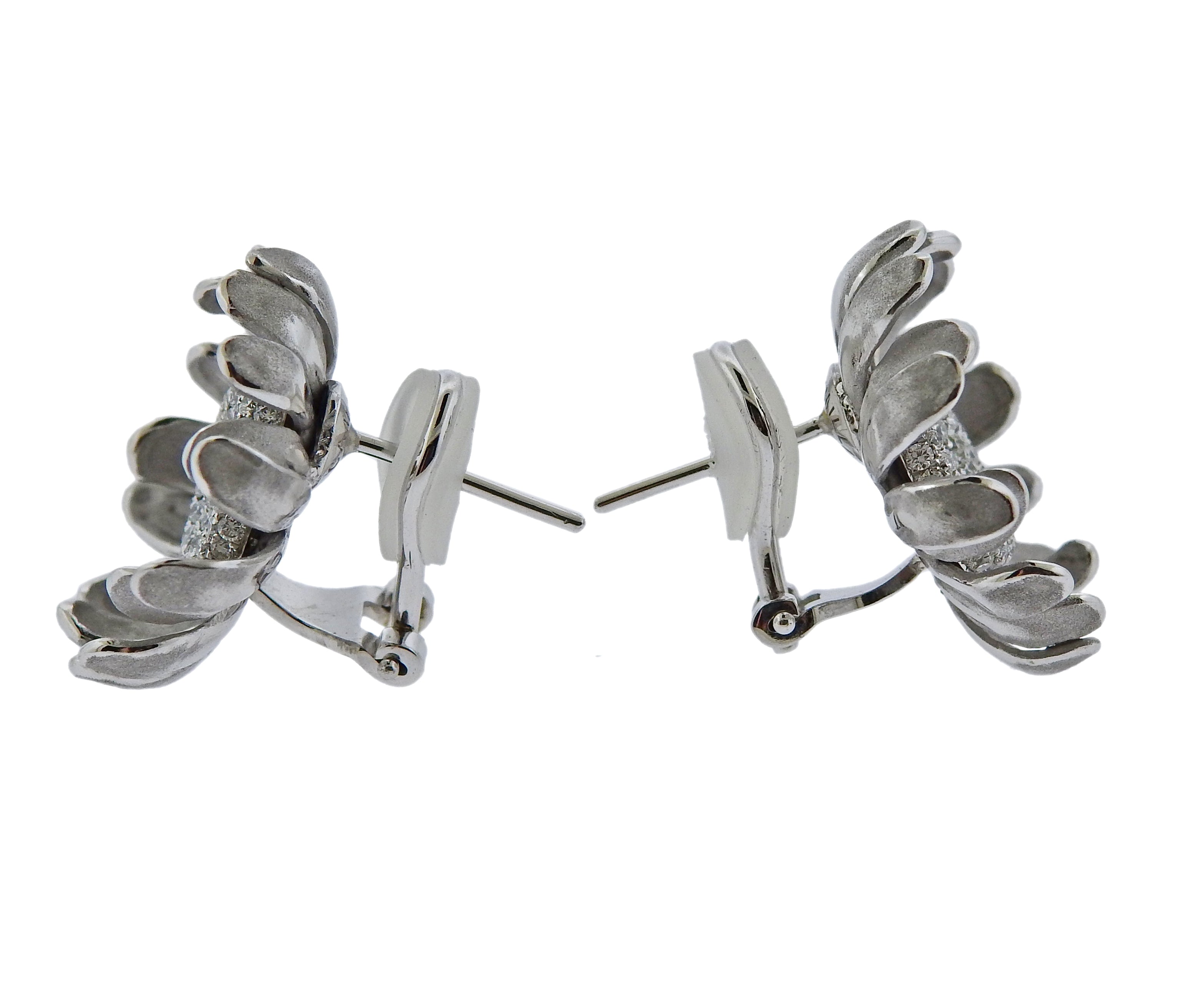 Annamaria Cammilli Prelude Diamond Gold Flower Earrings - Oak Gem