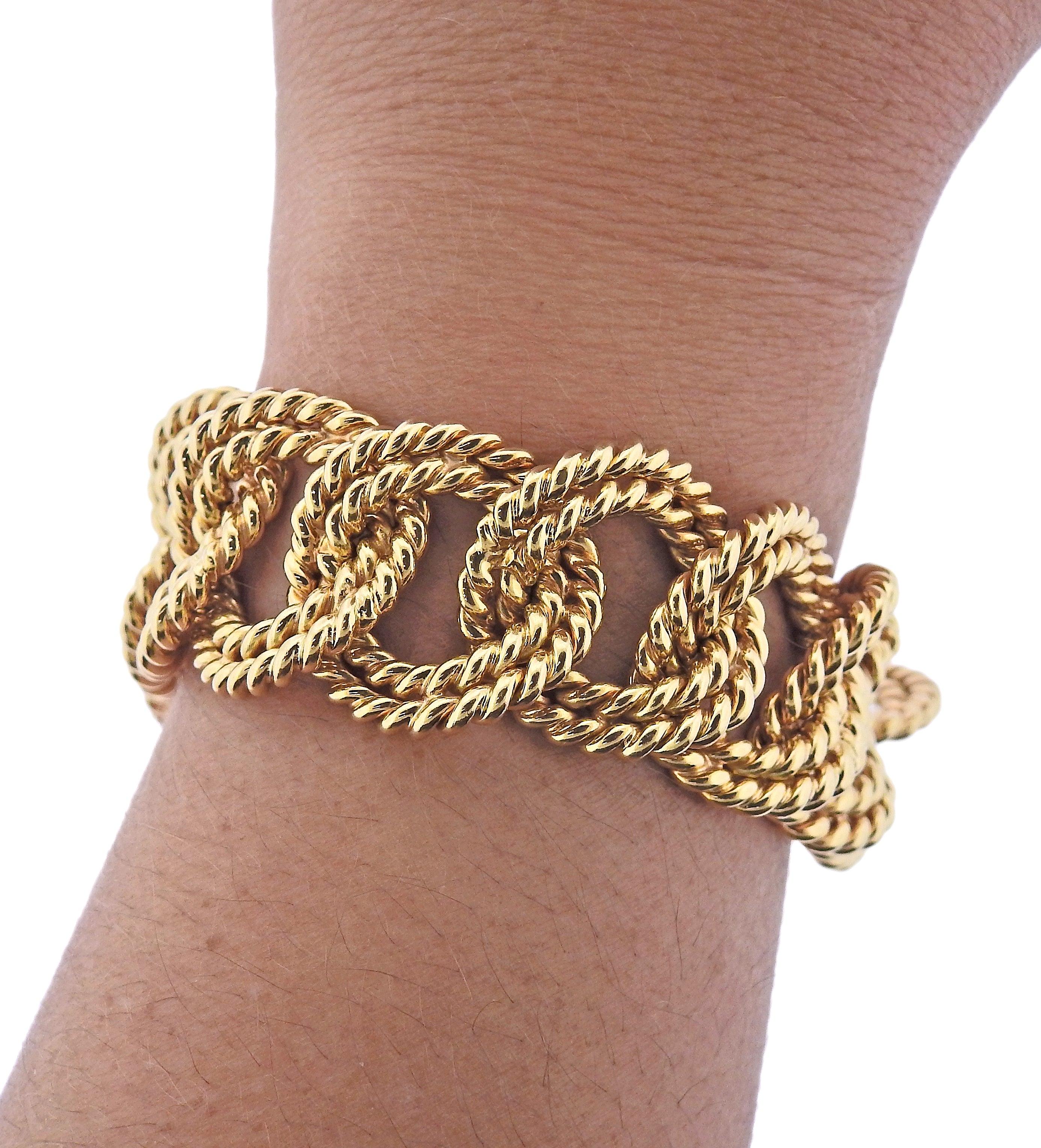 Verdura Gold Rope Link Bracelet