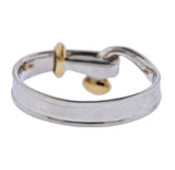 Georg Jensen Torun Hook 18k Gold Silver Ring 204 A