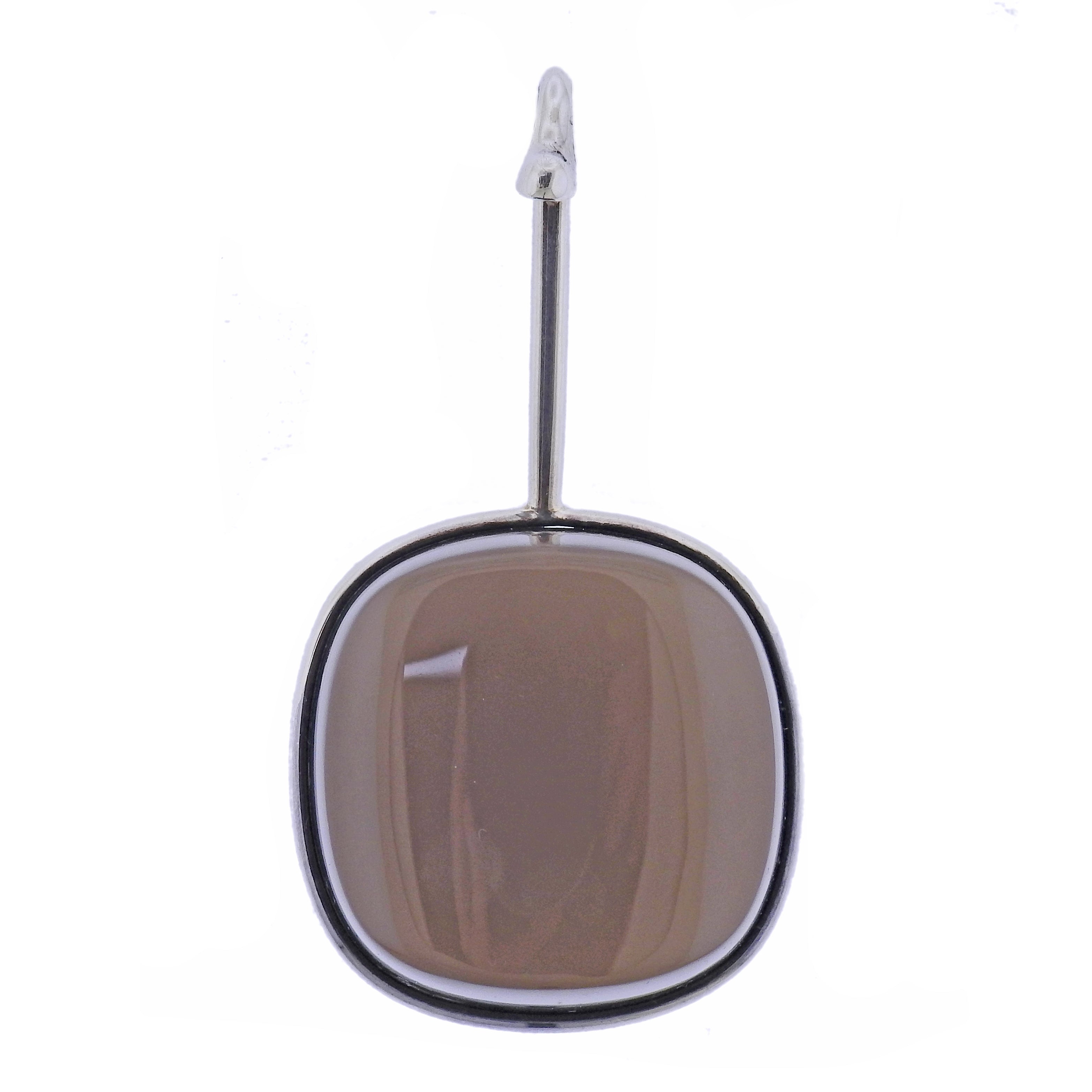 Georg Jensen Dew Drop Silver Smokey Quartz Pendant 132