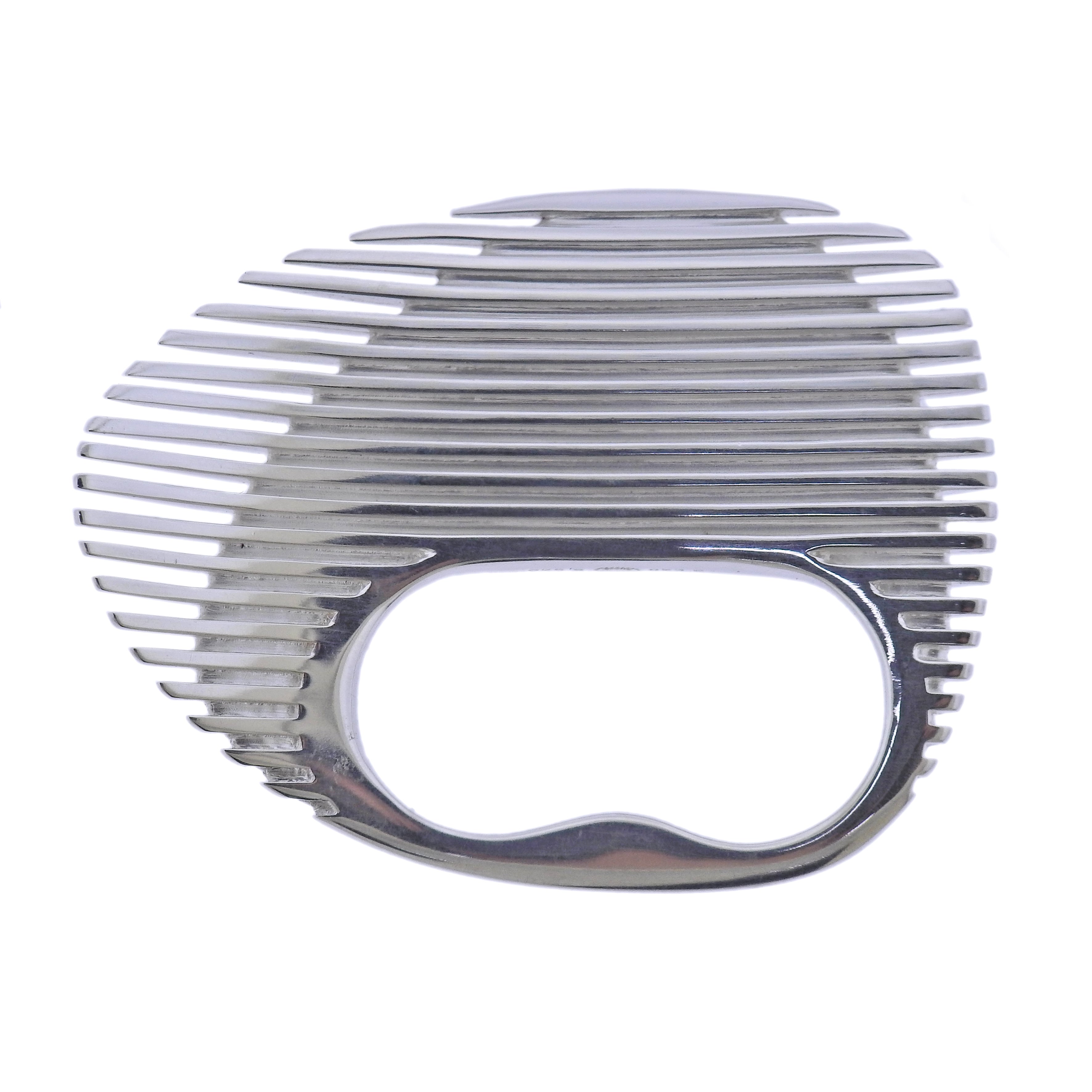 Georg Jensen Zaha Hadid Lamellae Silver Double Finger Ring 623 E