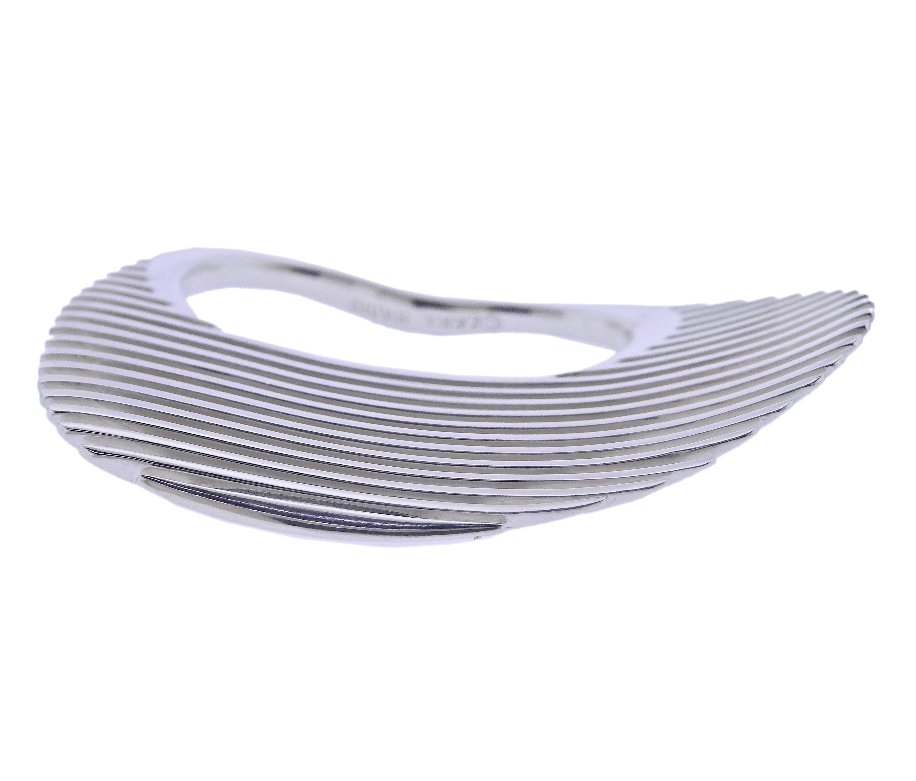 Georg Jensen Zaha Hadid Lamellae Silver Double Finger Ring 623 E
