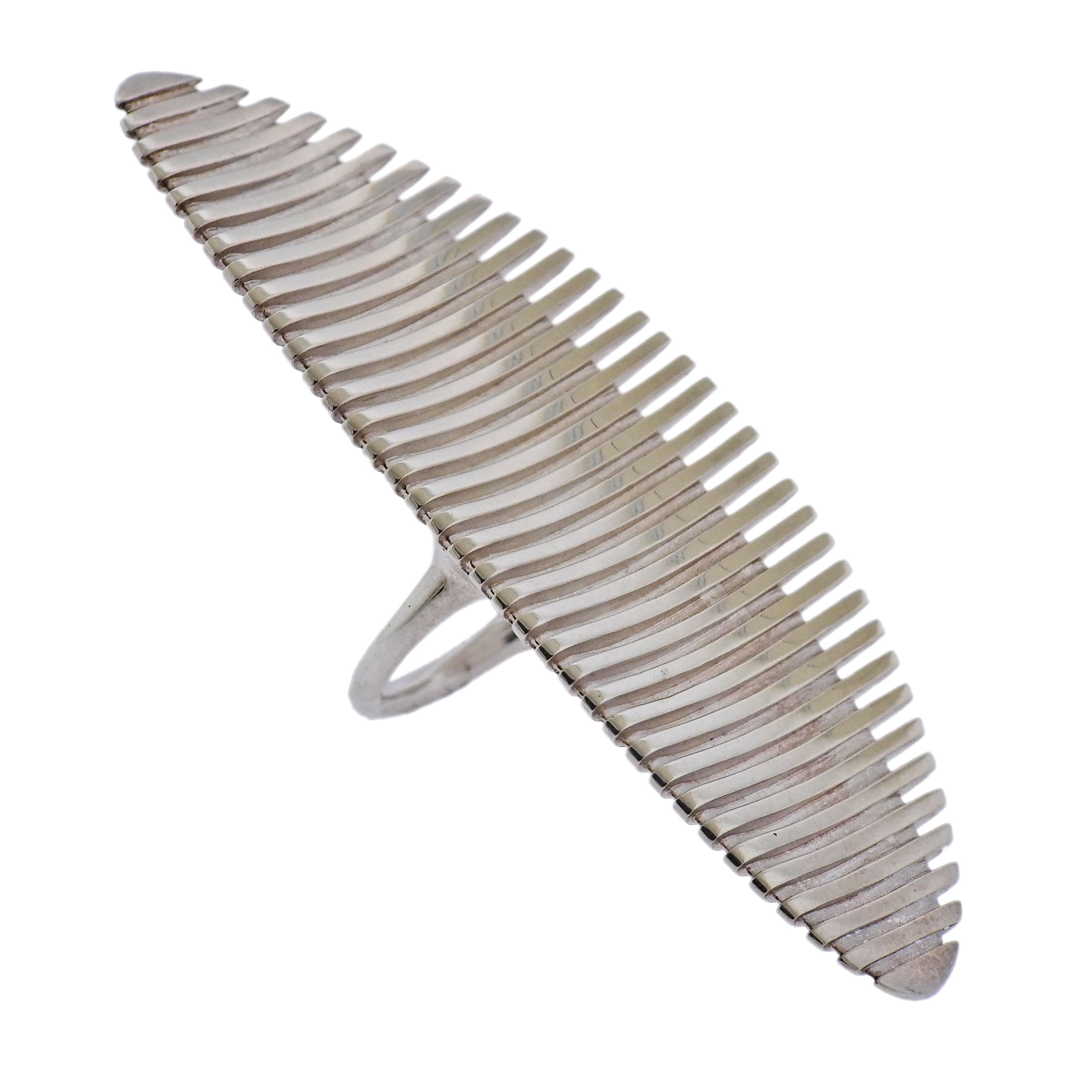 Georg Jensen Zaha Hadid Lamellae Sterling Silver Long I Ring 623 C