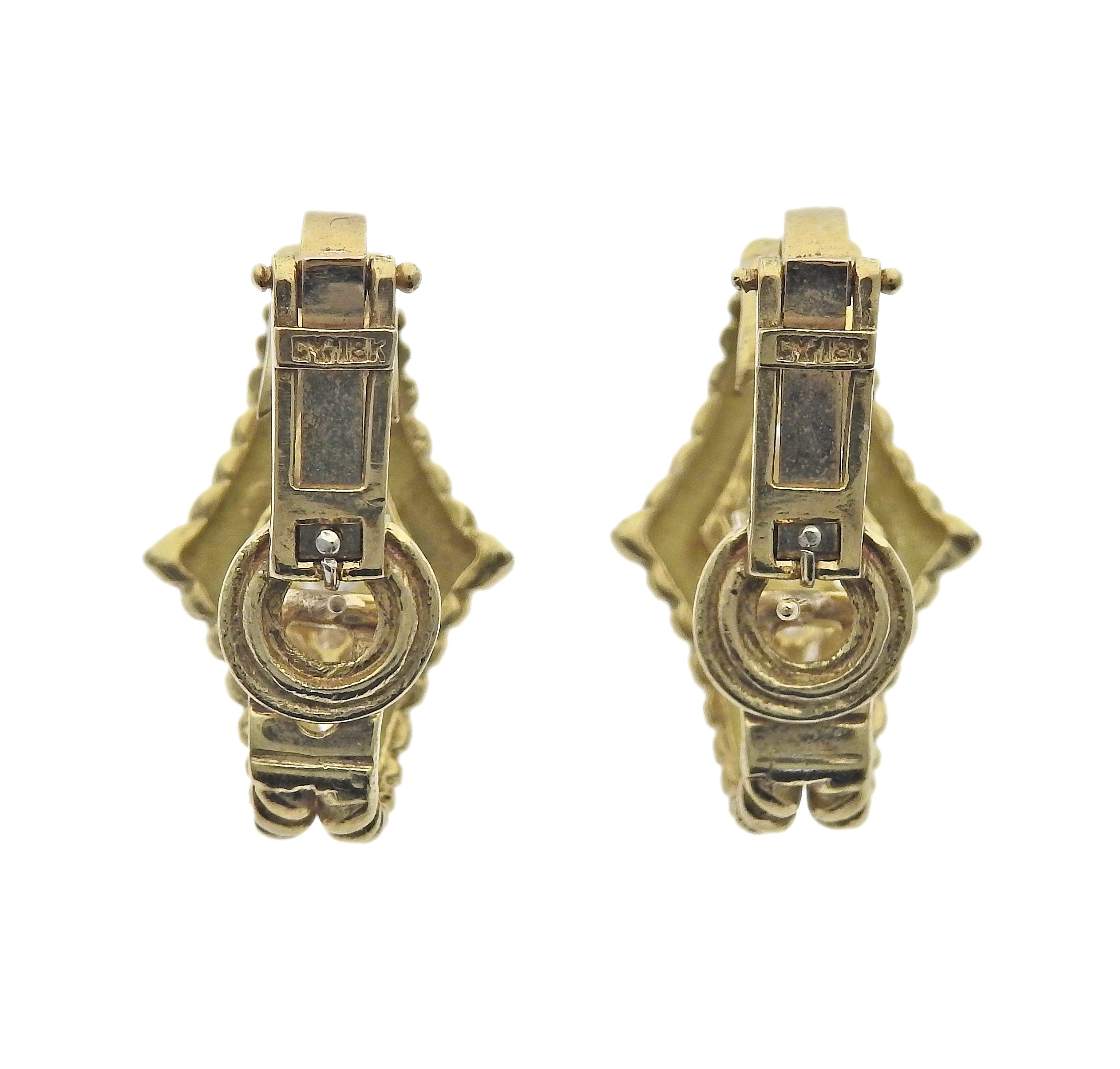 1960s Gold Diamond Earrings