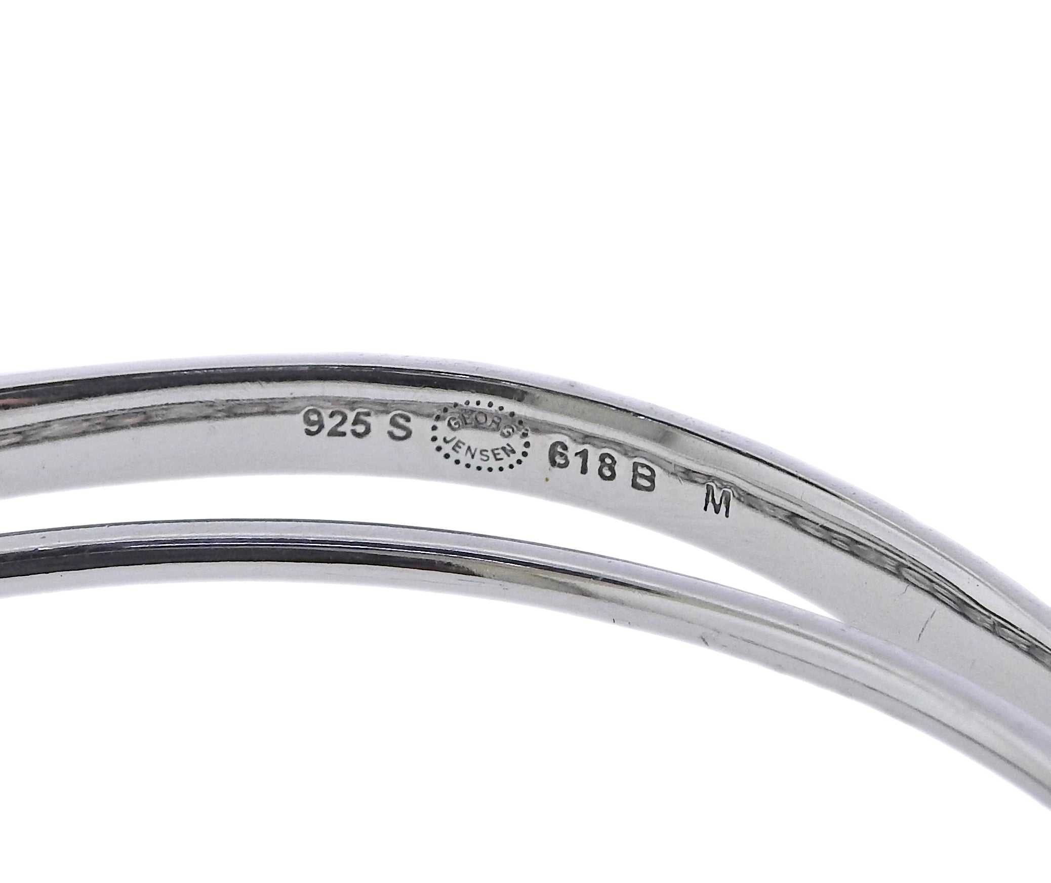 Georg Jensen Marcia Silver Diamond Bangle Bracelet 618 B