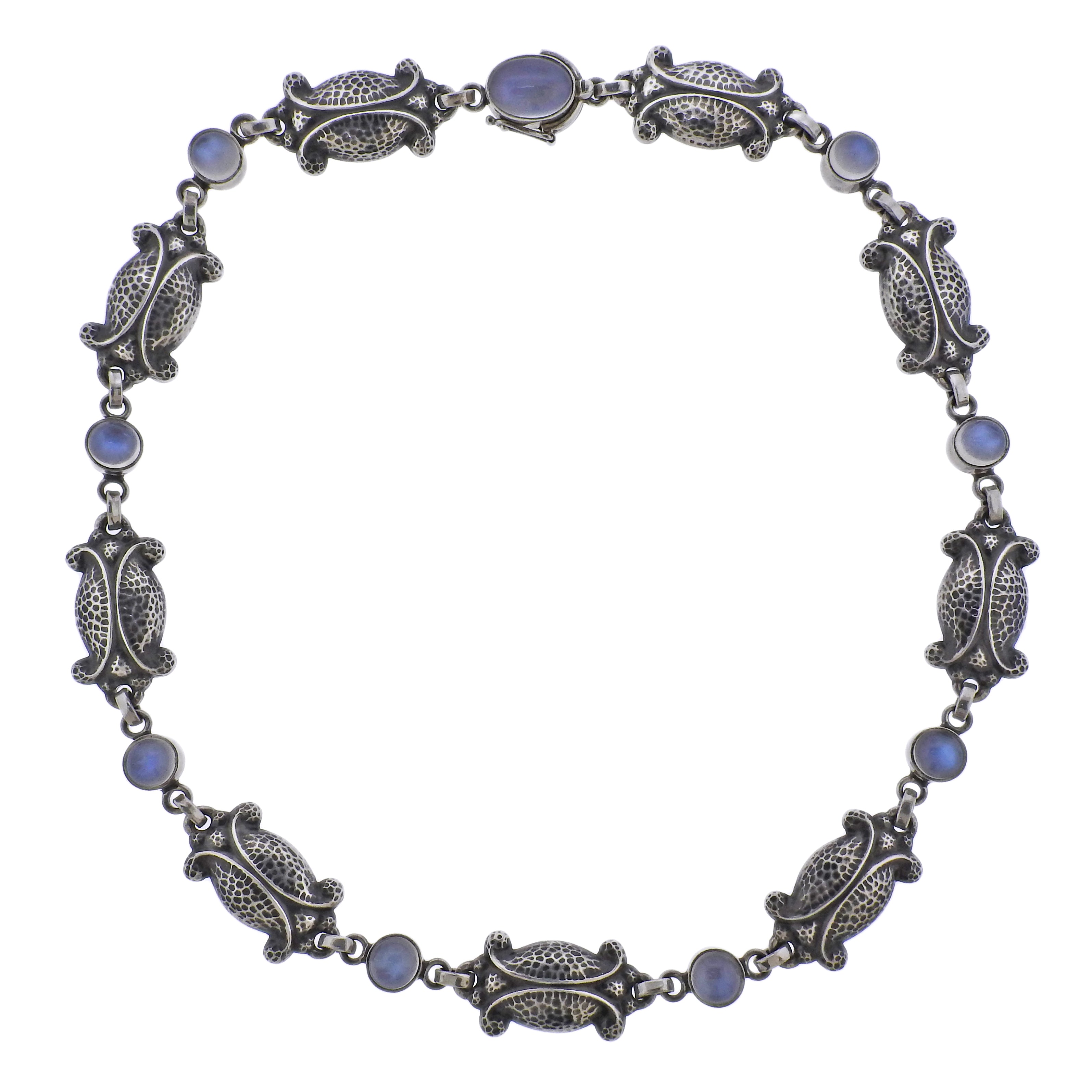 Georg Jensen Grape Moonstone Sterling Silver Necklace 15