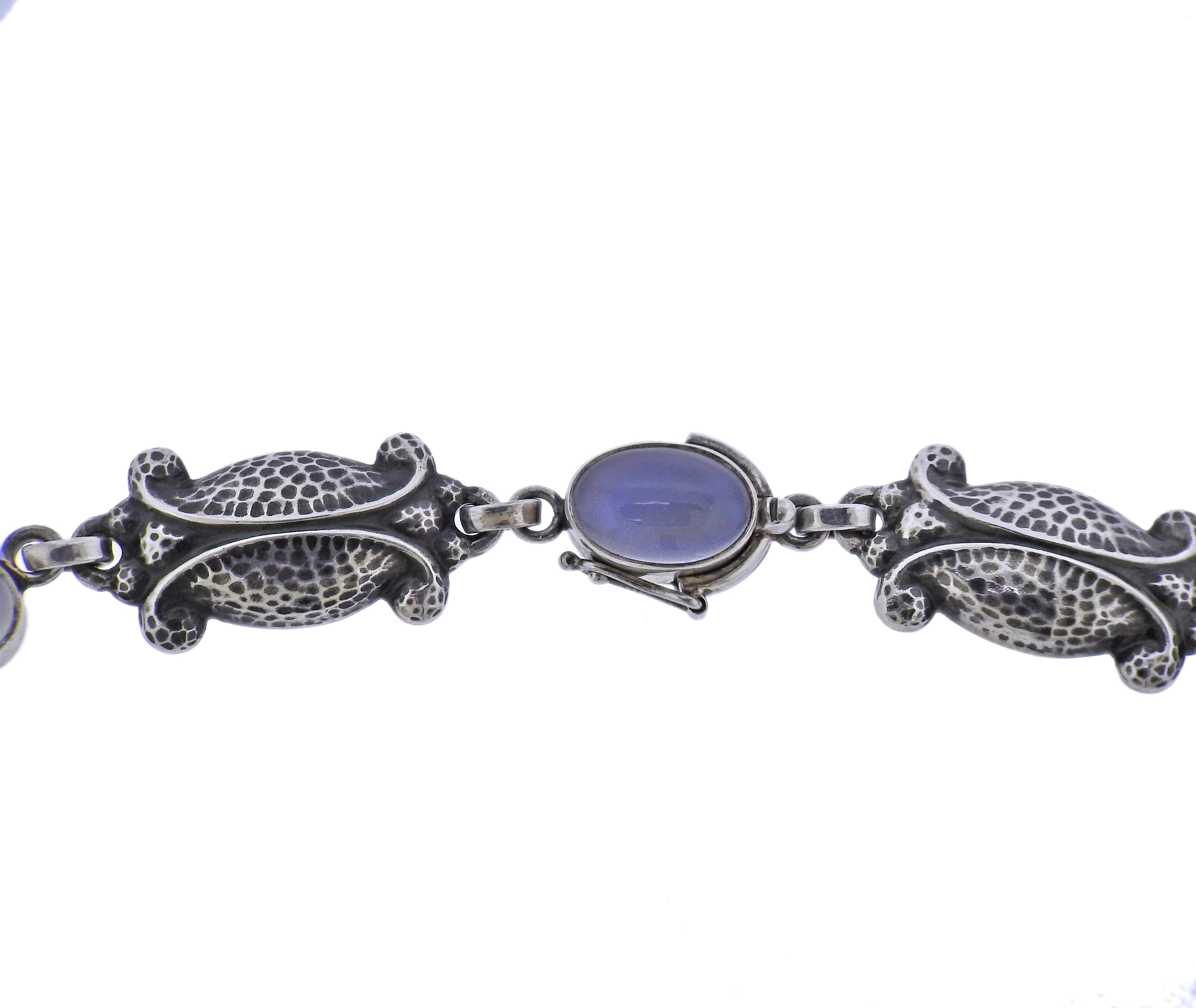 Georg Jensen Grape Moonstone Sterling Silver Necklace 15