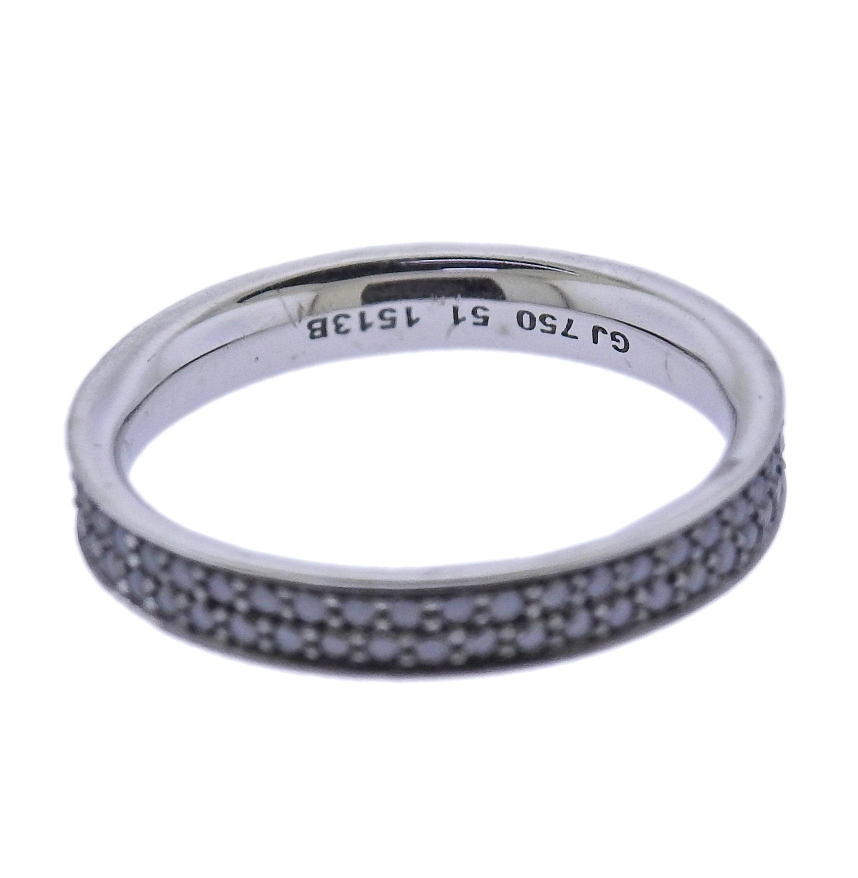 Georg Jensen 18k White Gold Magic Black Diamond Pave Ring 1513 B