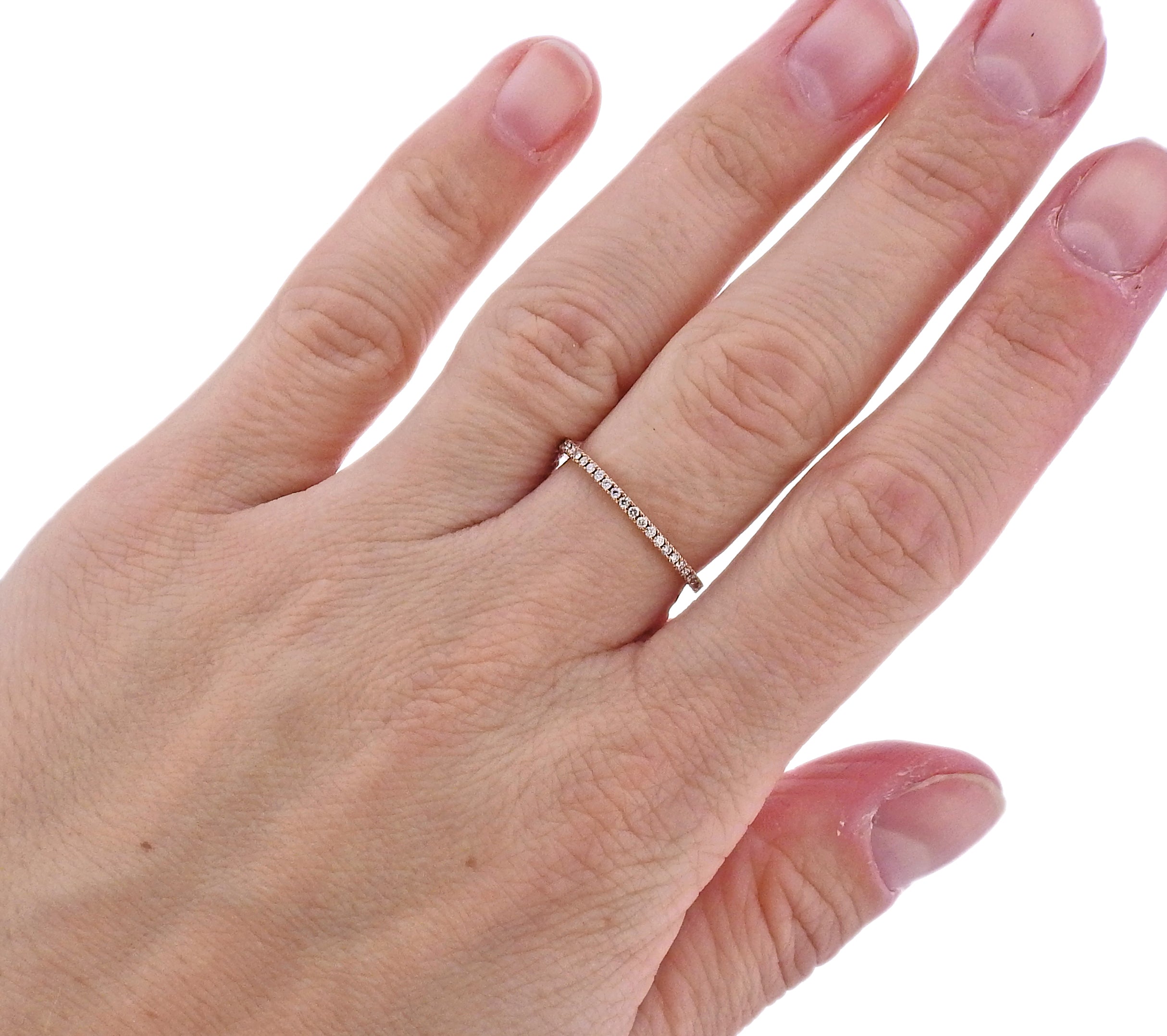 Georg Jensen 18k Rose Gold Aurora Diamond Ring 1553