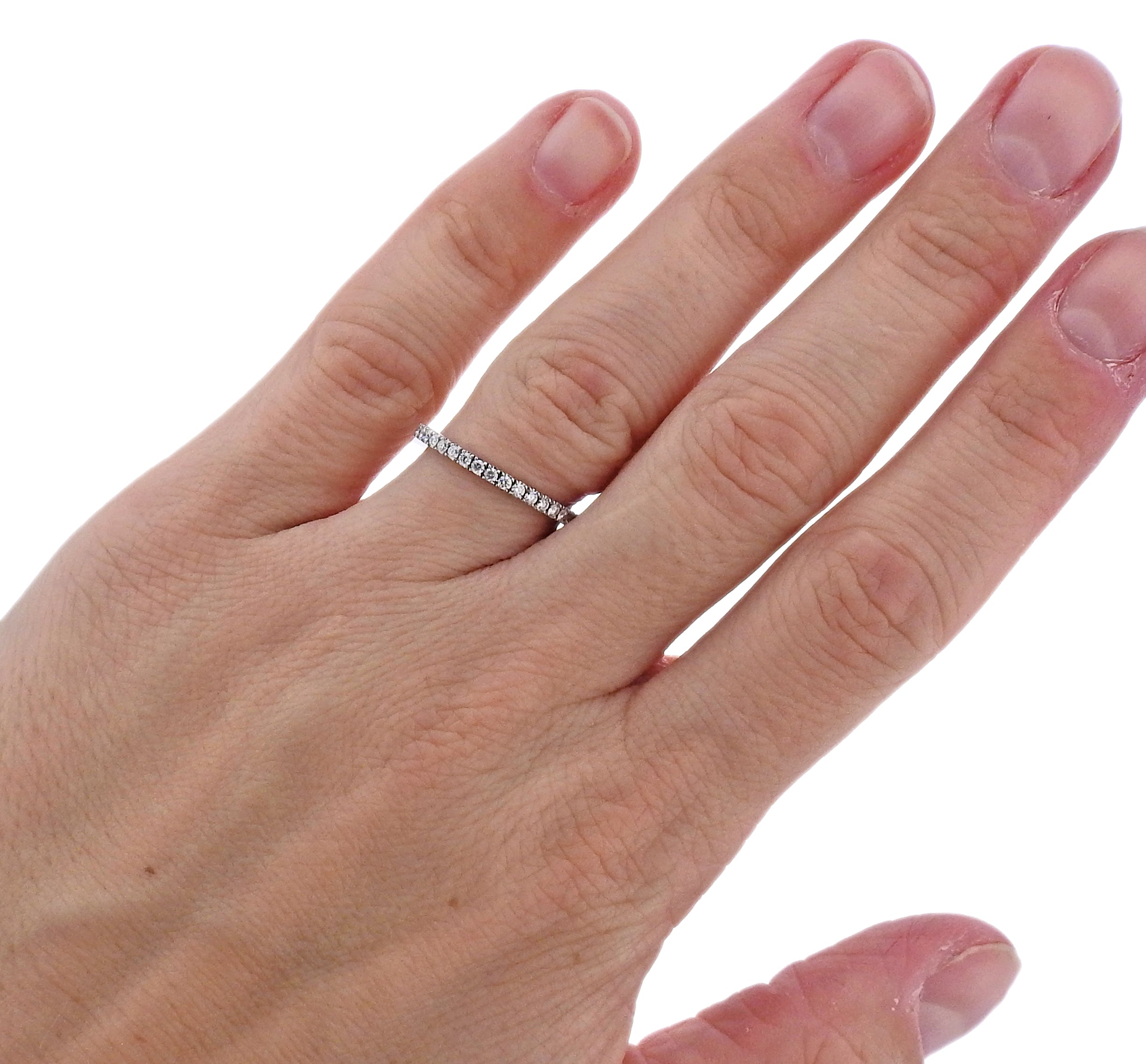 Georg Jensen 18k White Gold Aurora Diamond Ring 1553 A