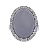 Bucherer Gold Diamond 24.16ct Grey Moonstone Ring