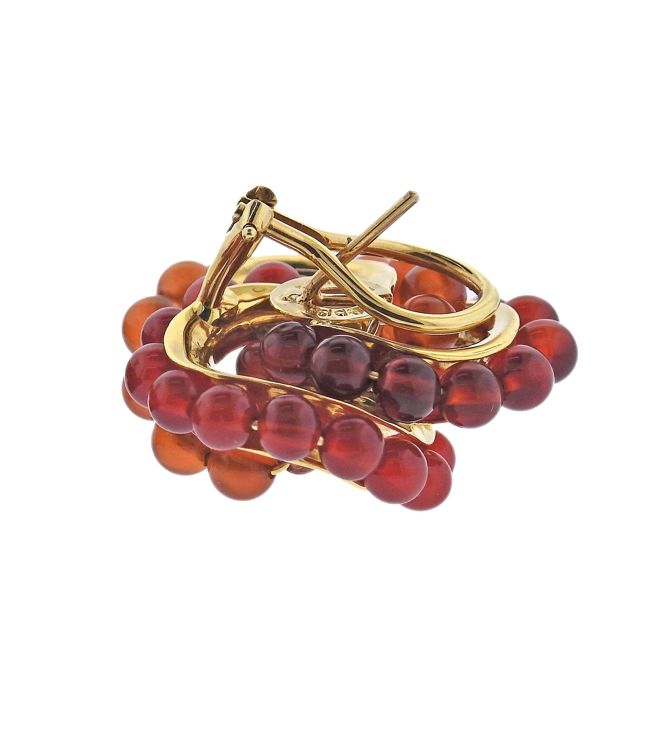 Seaman Schepps Carnelian Gold Earrings