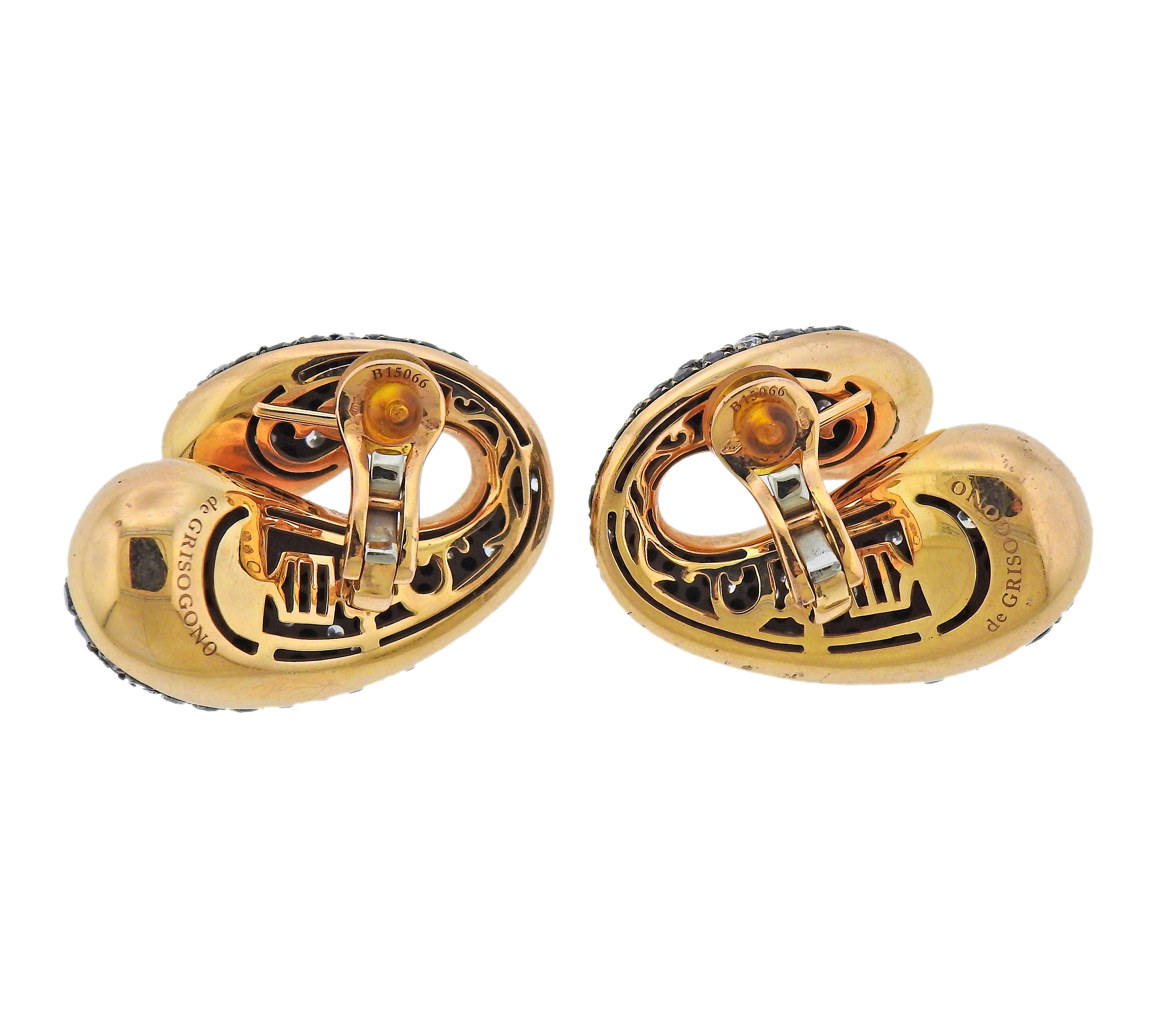 De Grisogono Contrario 11.70 Carat Diamond Rose Gold Earrings - Oak Gem