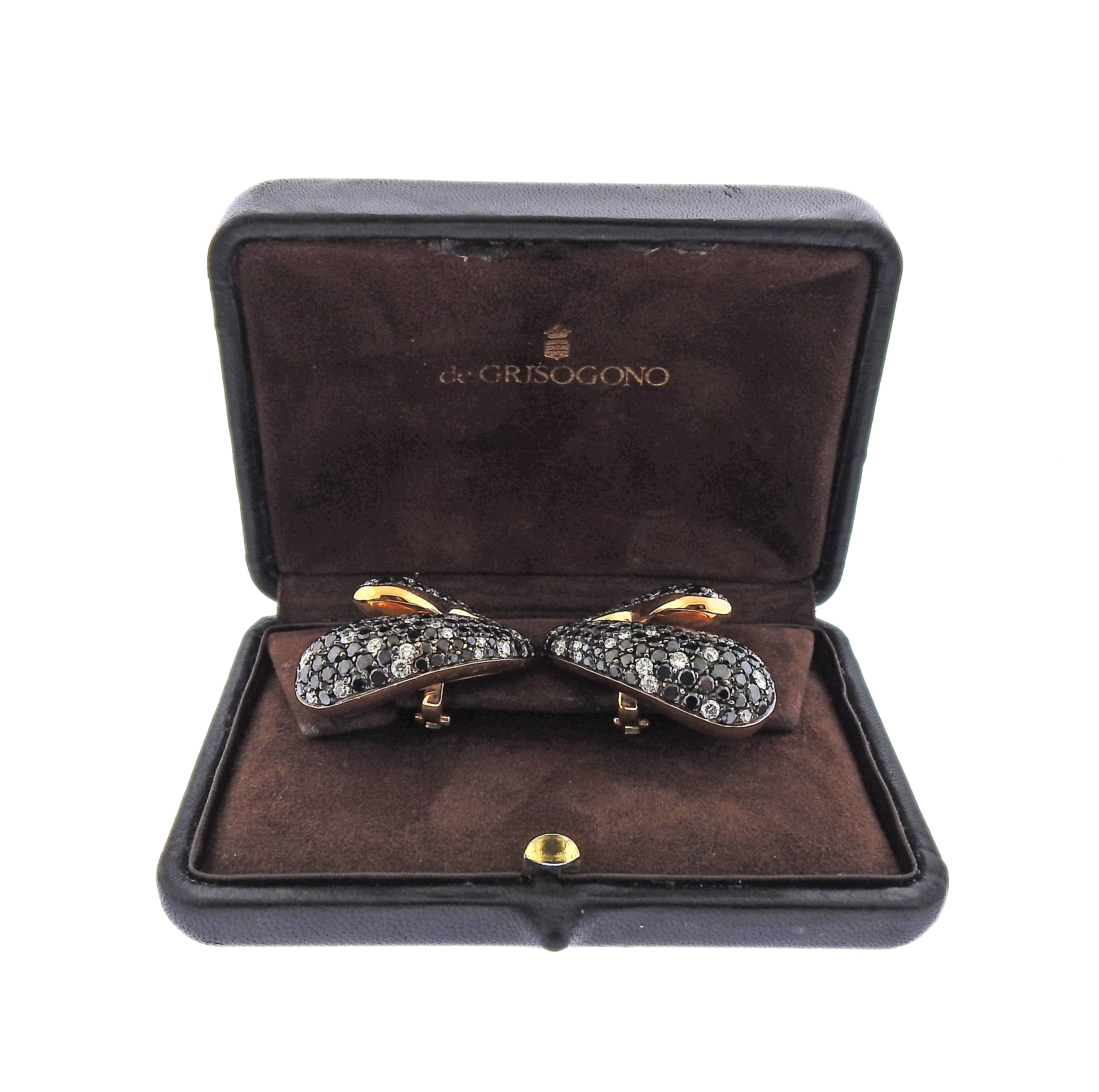 De Grisogono Contrario 11.70 Carat Diamond Rose Gold Earrings - Oak Gem