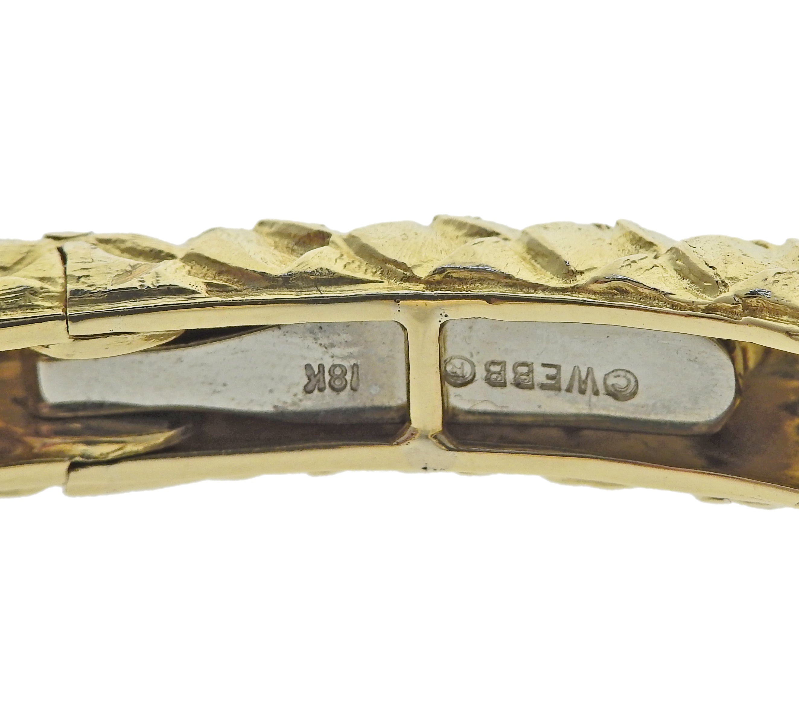 David Webb Emerald Leopard Cuff Bracelet