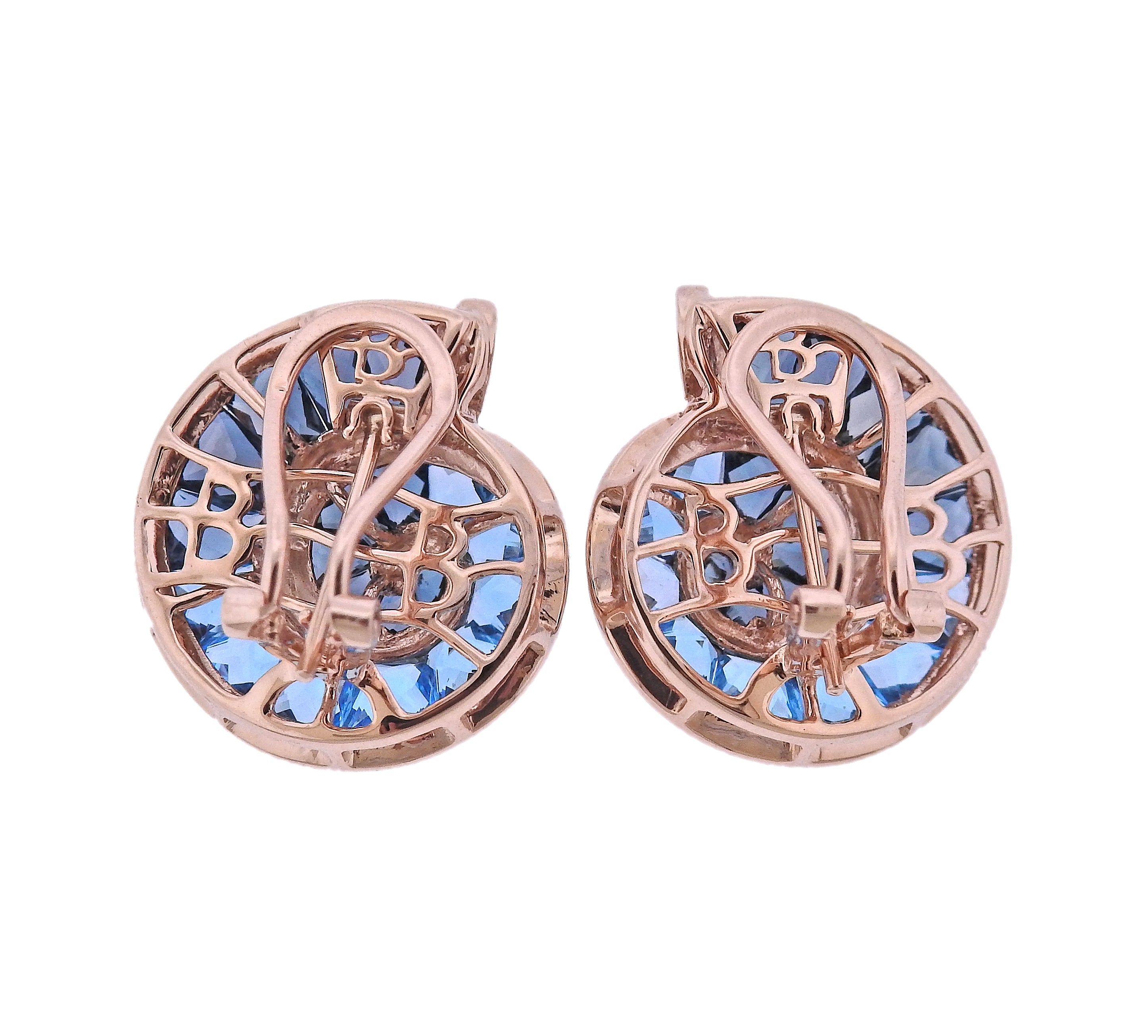 Bellarri The Cove Blue Topaz Diamond Gold Earrings