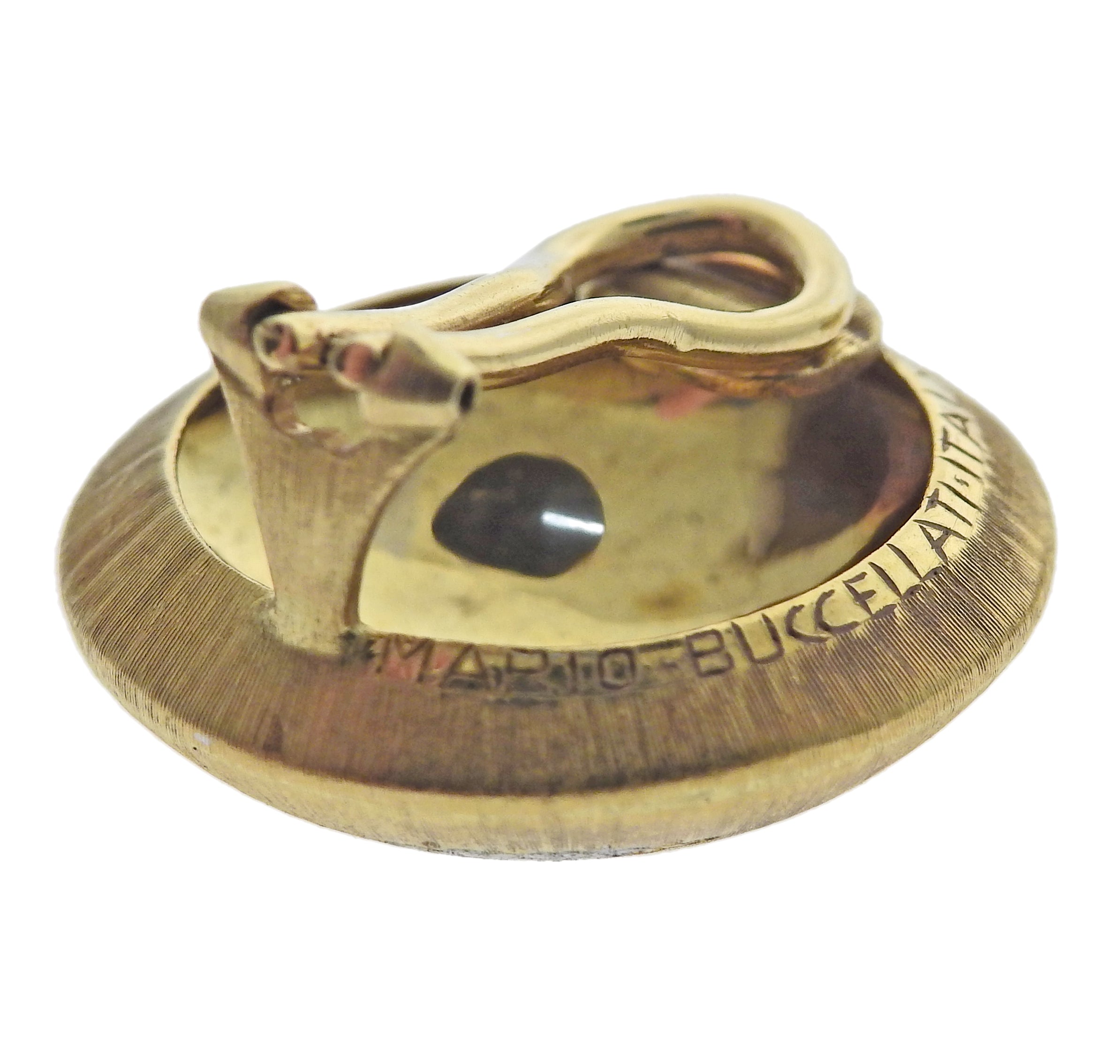 Mario Buccellati Geminato Gold Button Earrings