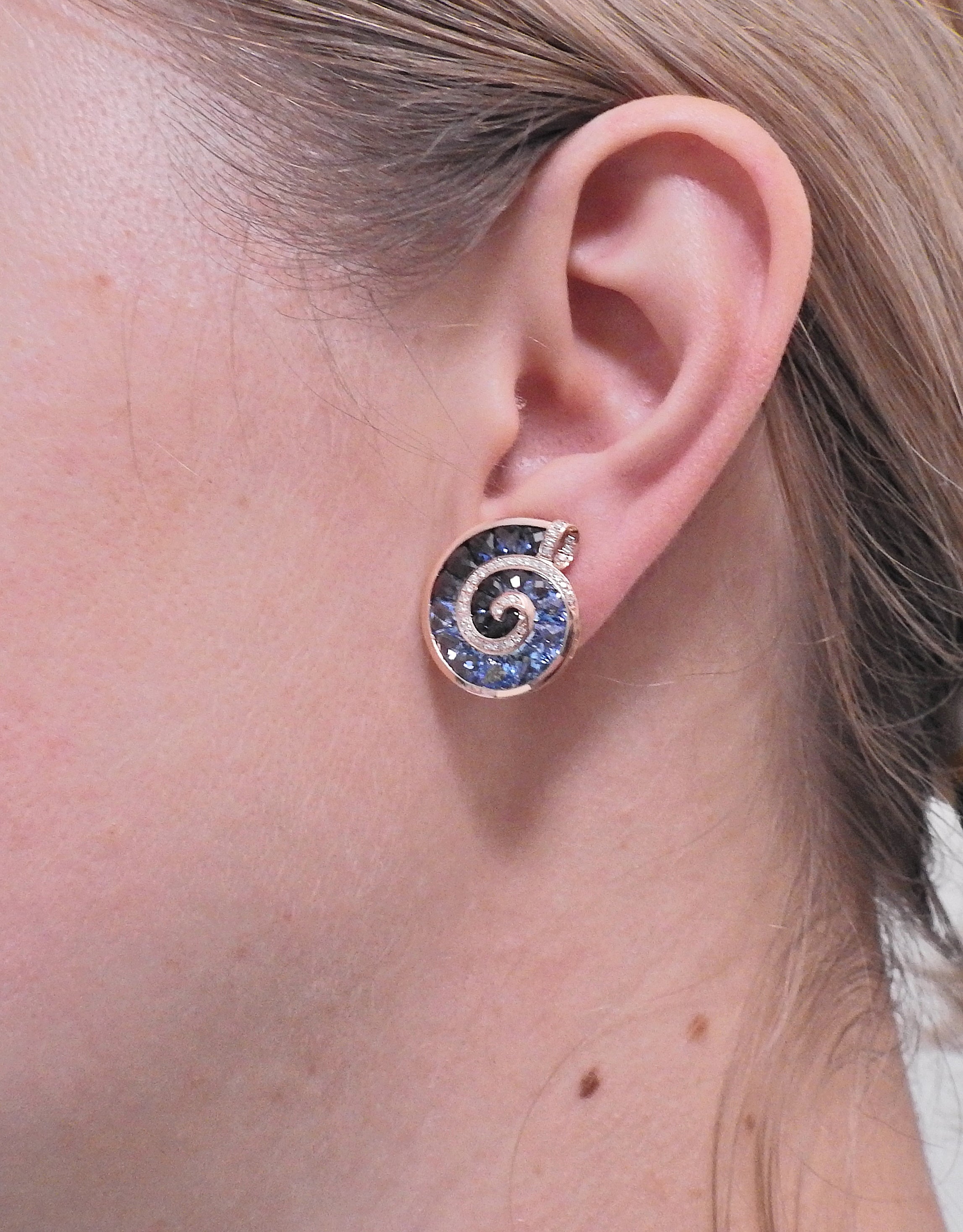 Bellarri The Cove Blue Topaz Diamond Gold Earrings