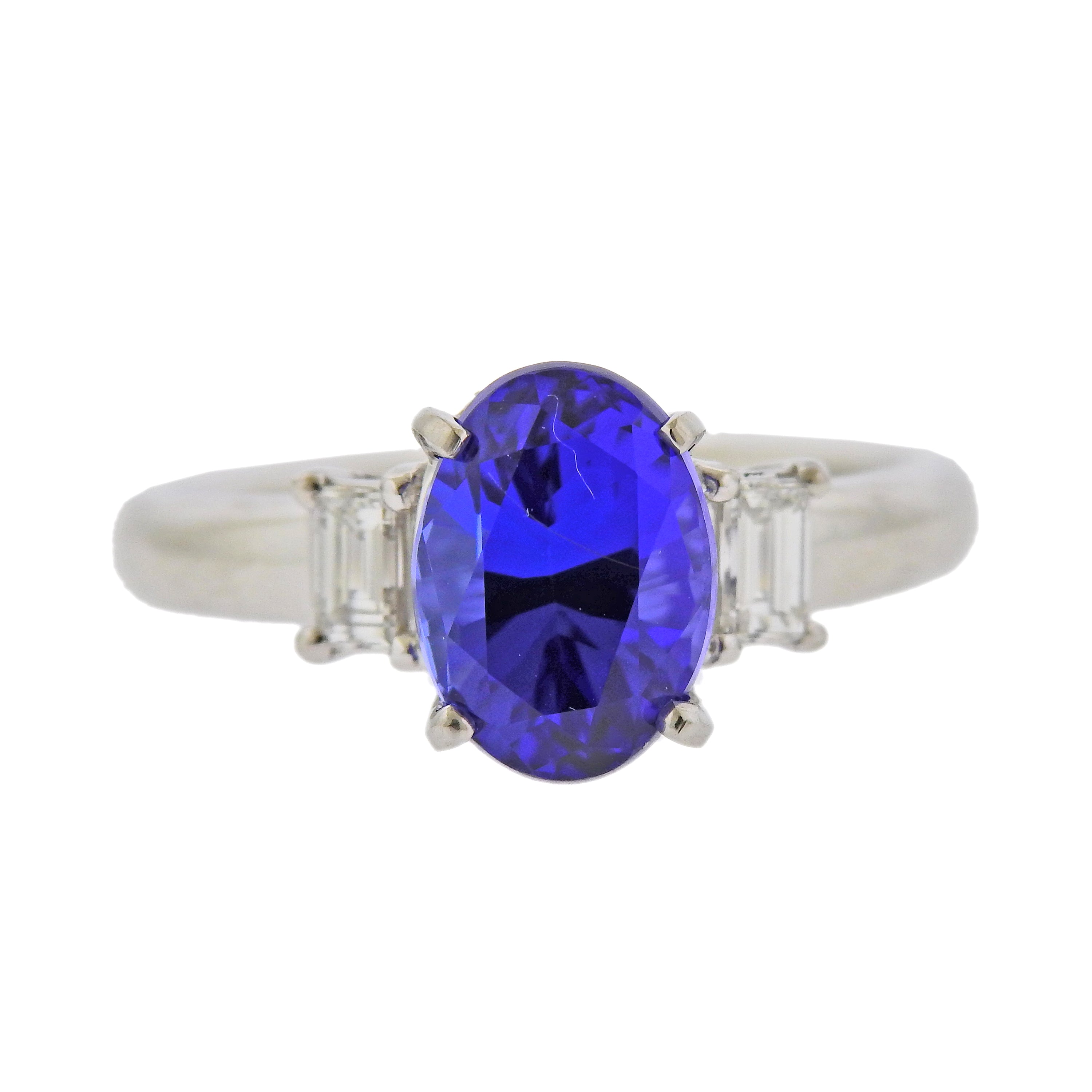 Platinum 3.26 Carat Tanzanite Diamond Ring - Oak Gem