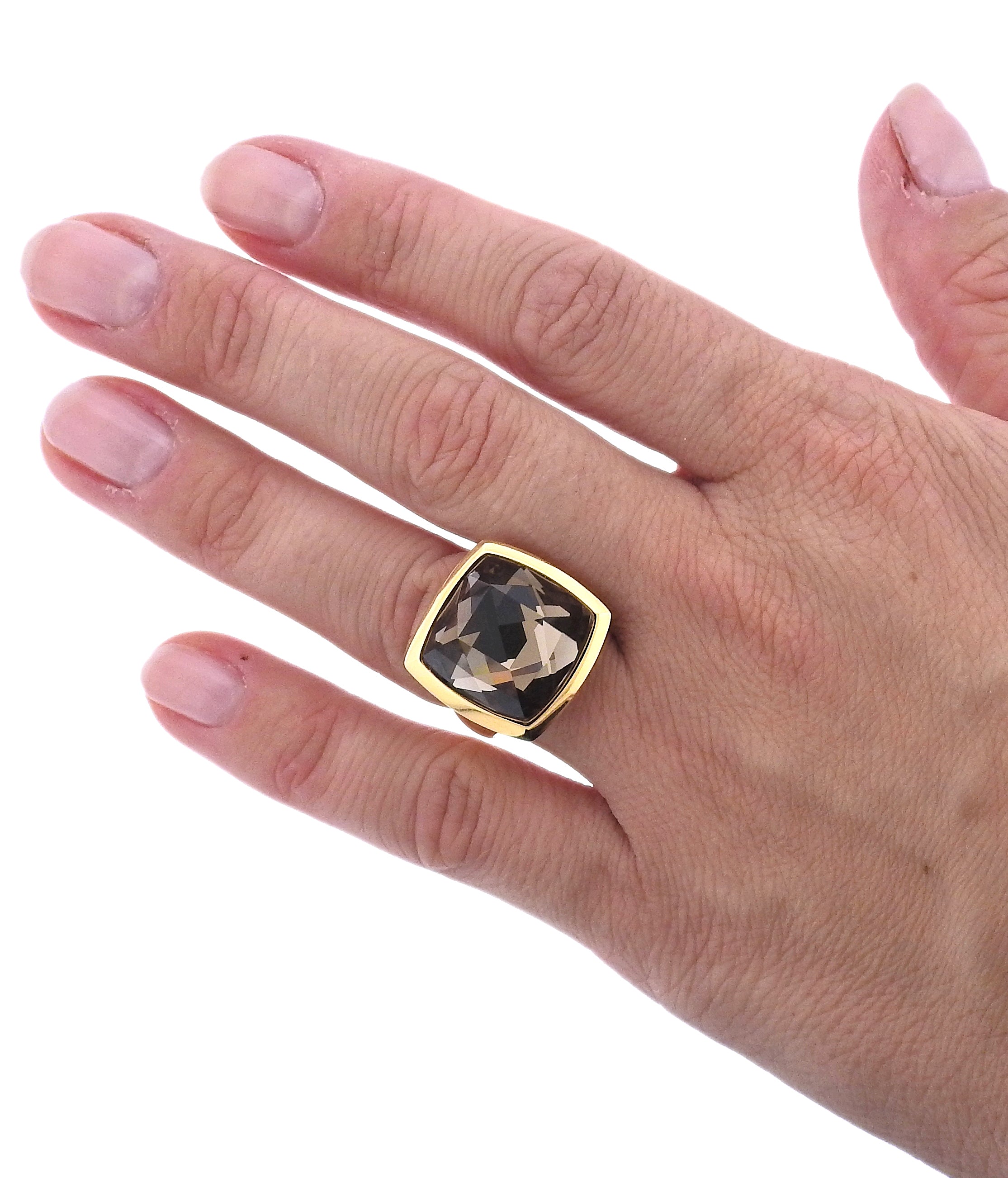 Bucherer Gold Smoky Quartz Ring