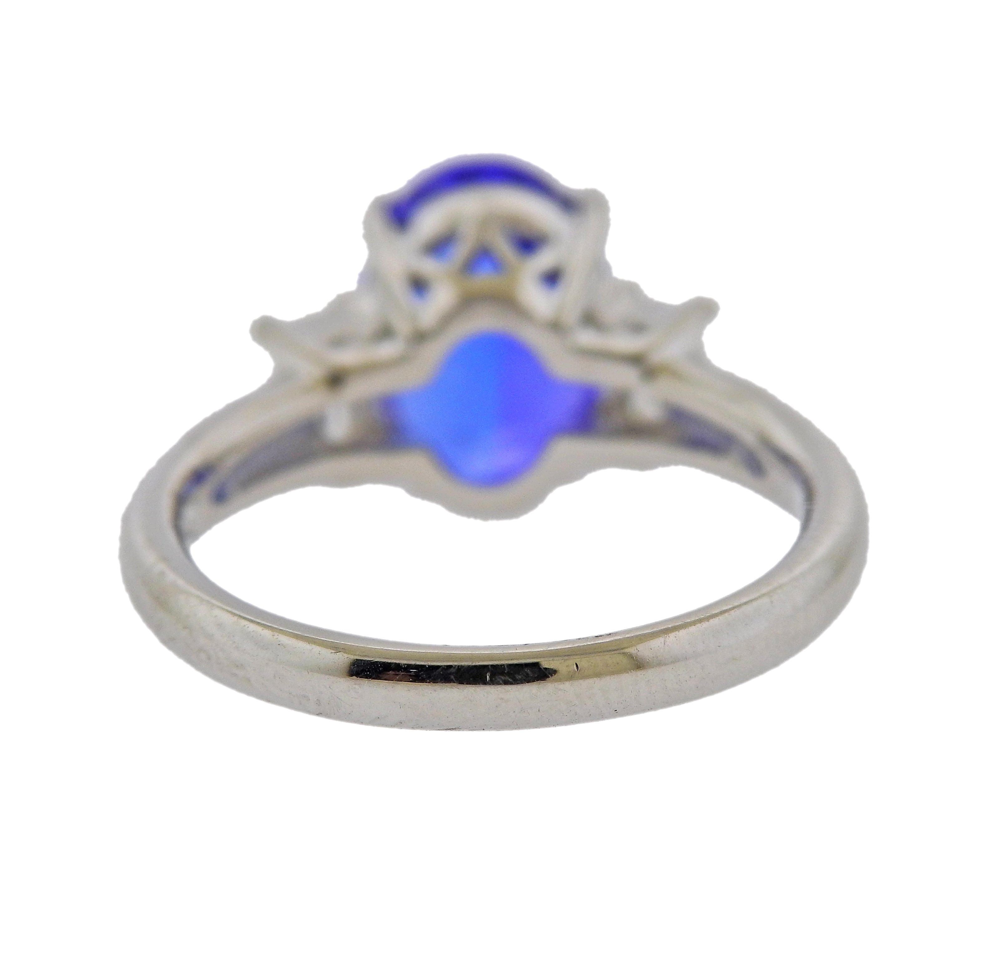 Platinum 3.26 Carat Tanzanite Diamond Ring - Oak Gem