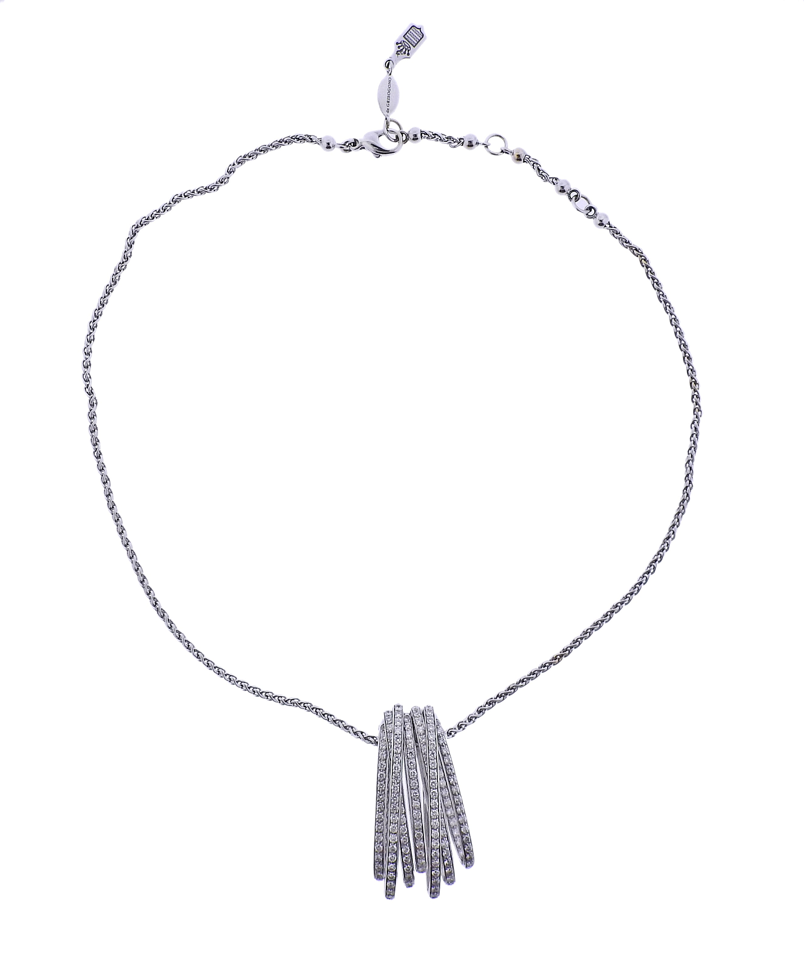 De Grisogono Allegra White Gold Diamond Pendant Necklace