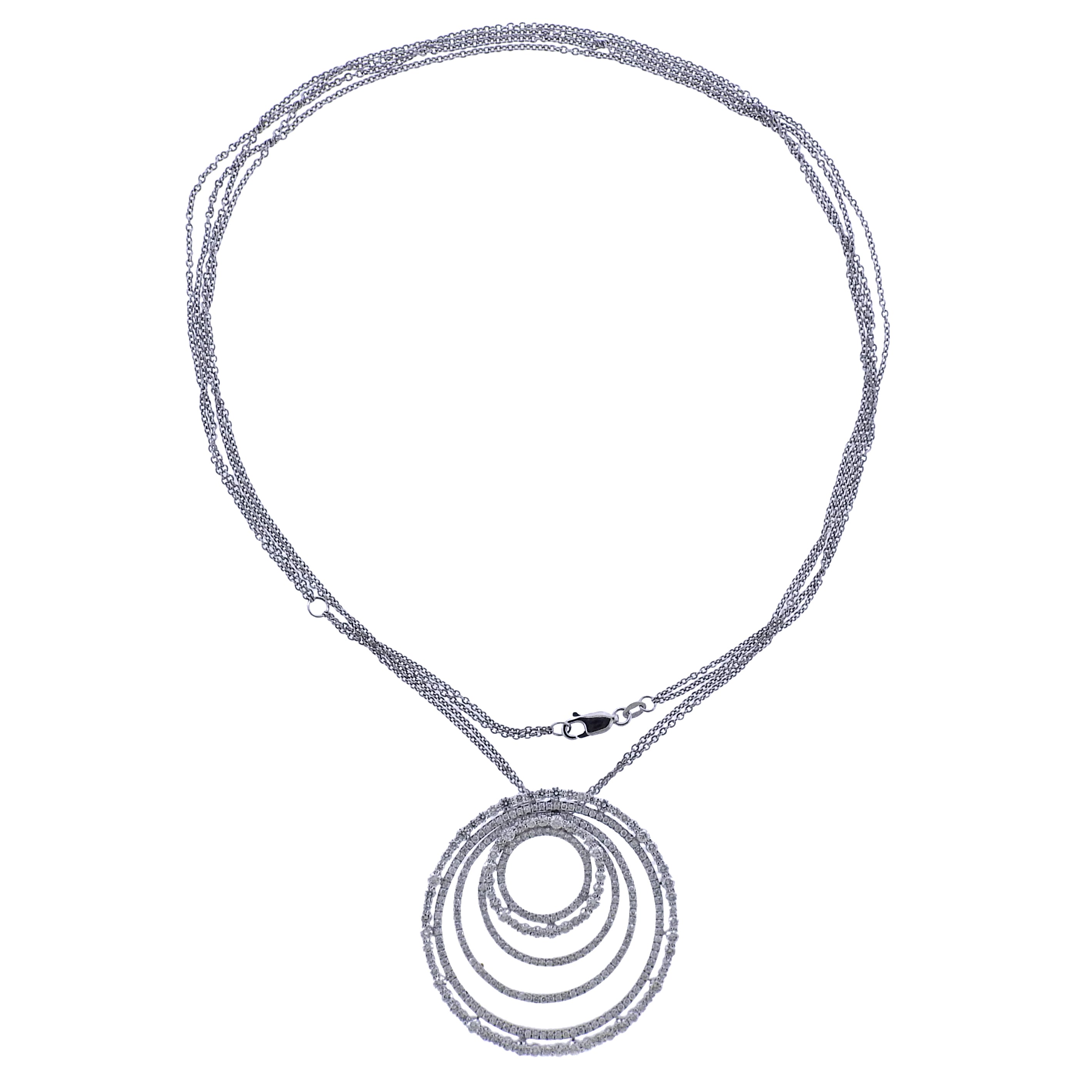 Bucherer Gold 4.25ctw Diamond Pendant Necklace