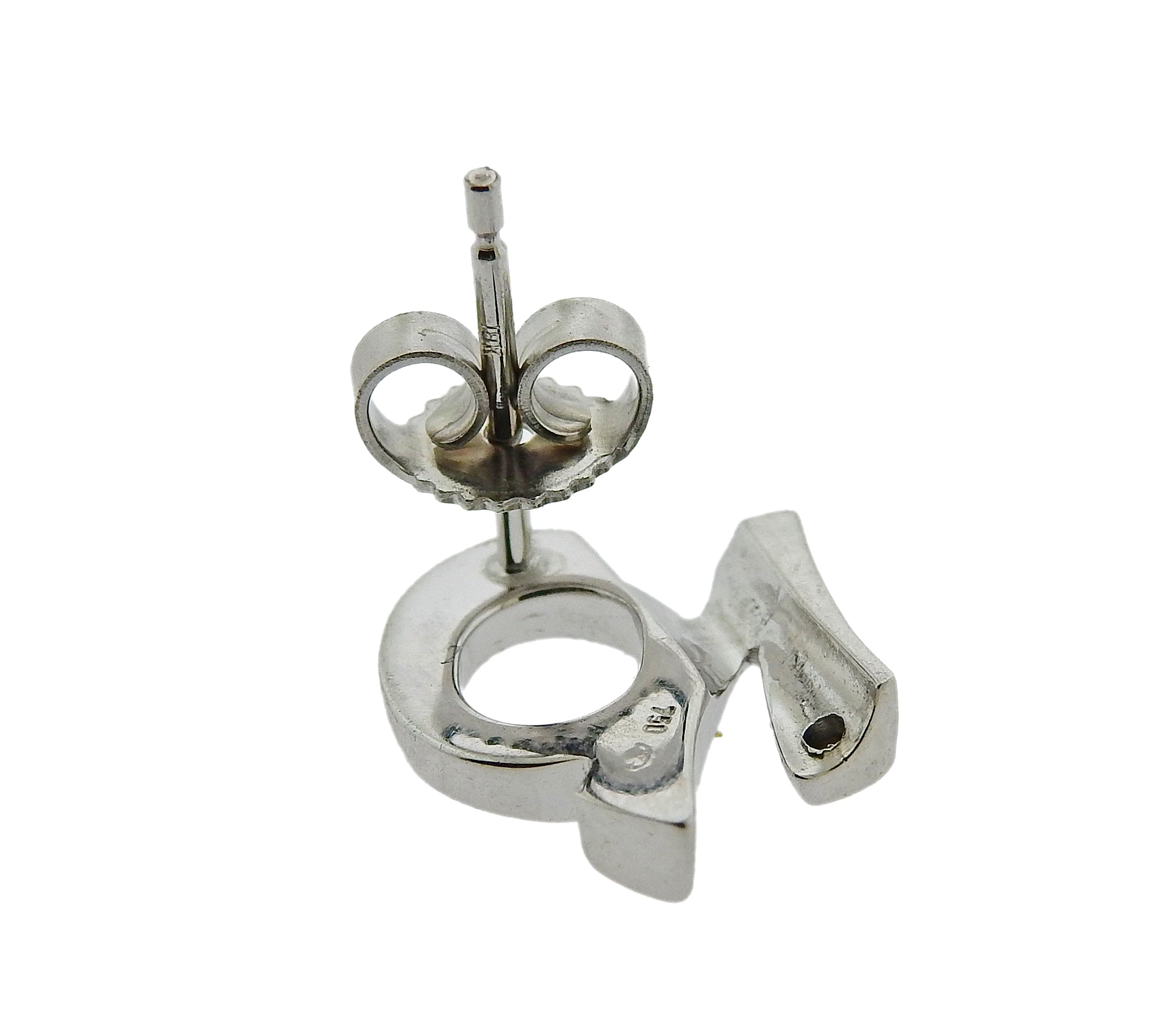 Gubelin Gold Diamond Capricorn Zodiac Sign Stud Earrings - Oak Gem