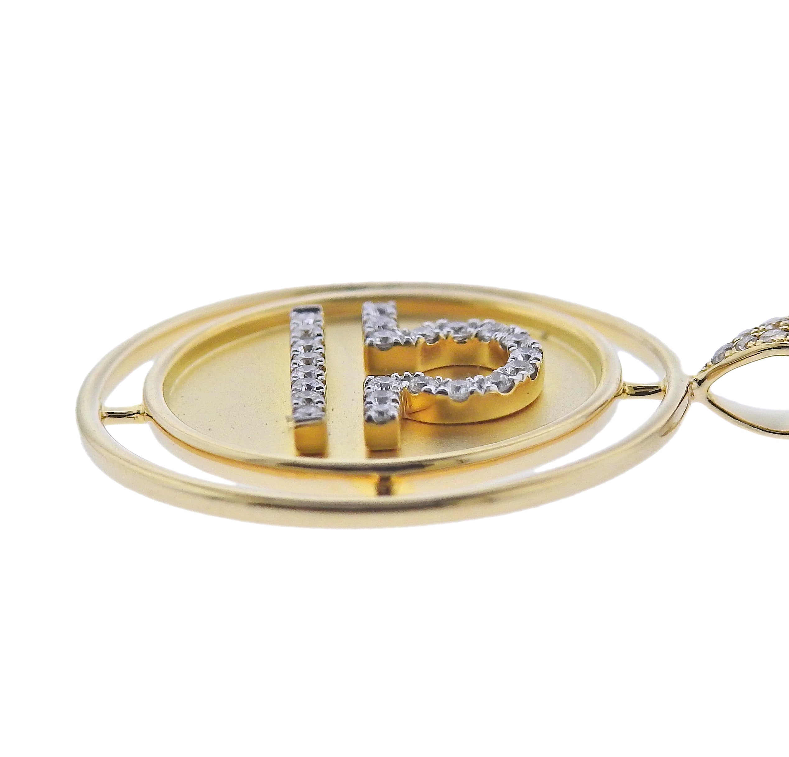 Doves Doron Paloma Gold Diamond Libra Zodiac Pendant