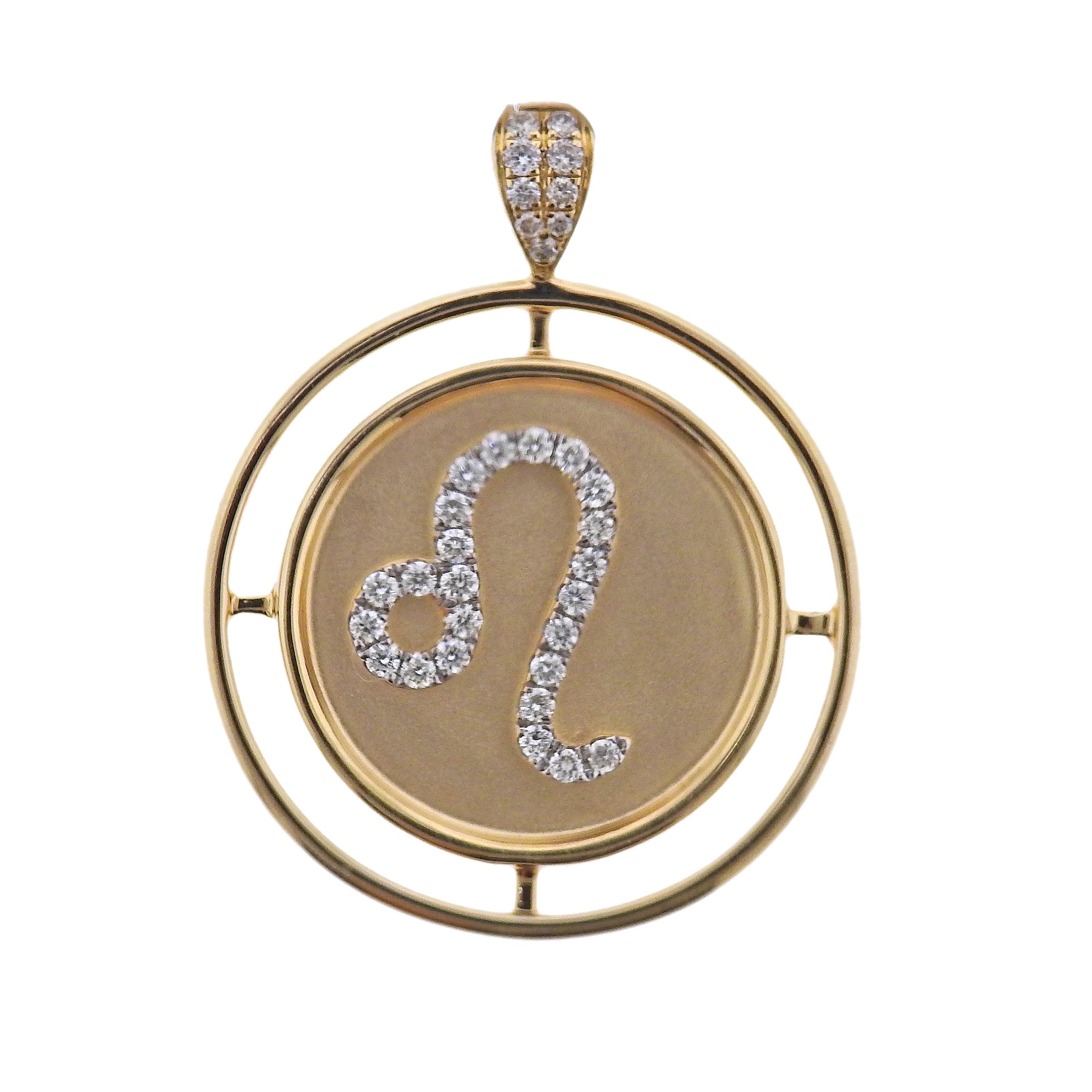 Doves Doron Paloma Gold Diamond Leo Zodiac Pendant