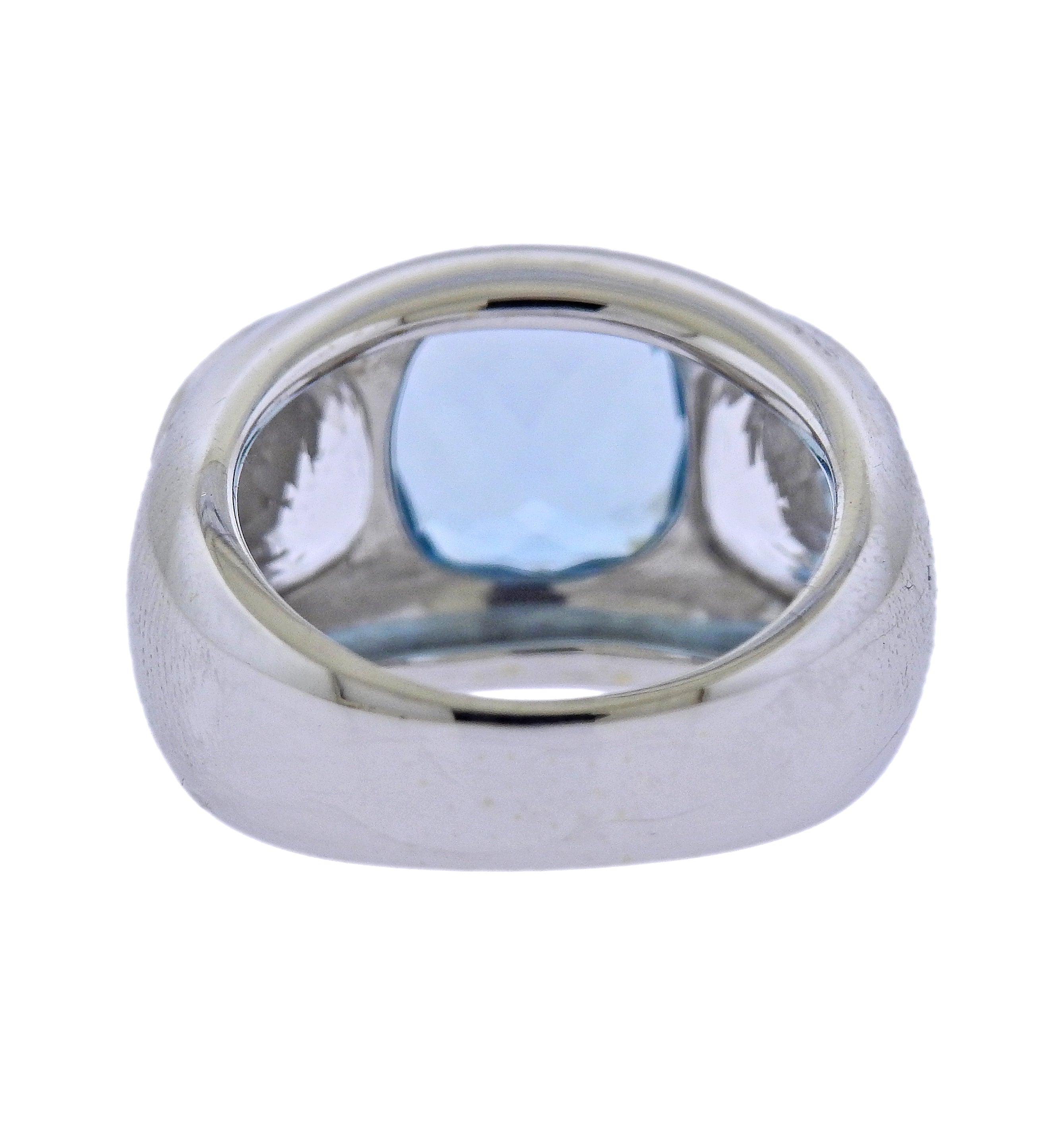 Seaman Schepps Mogul White Blue Topaz Gold Ring