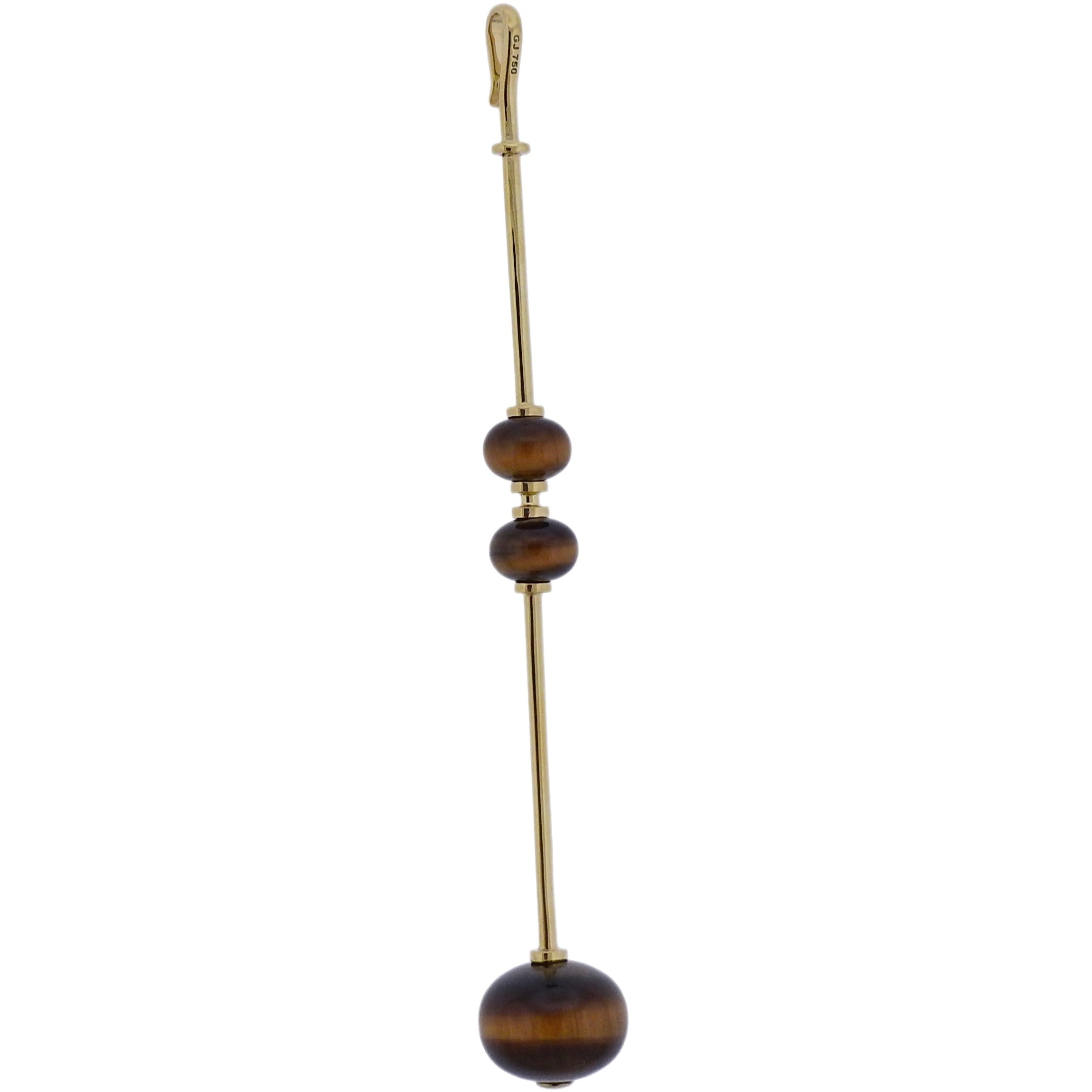Georg Jensen Runa Gold Tiger's Eye Pendant