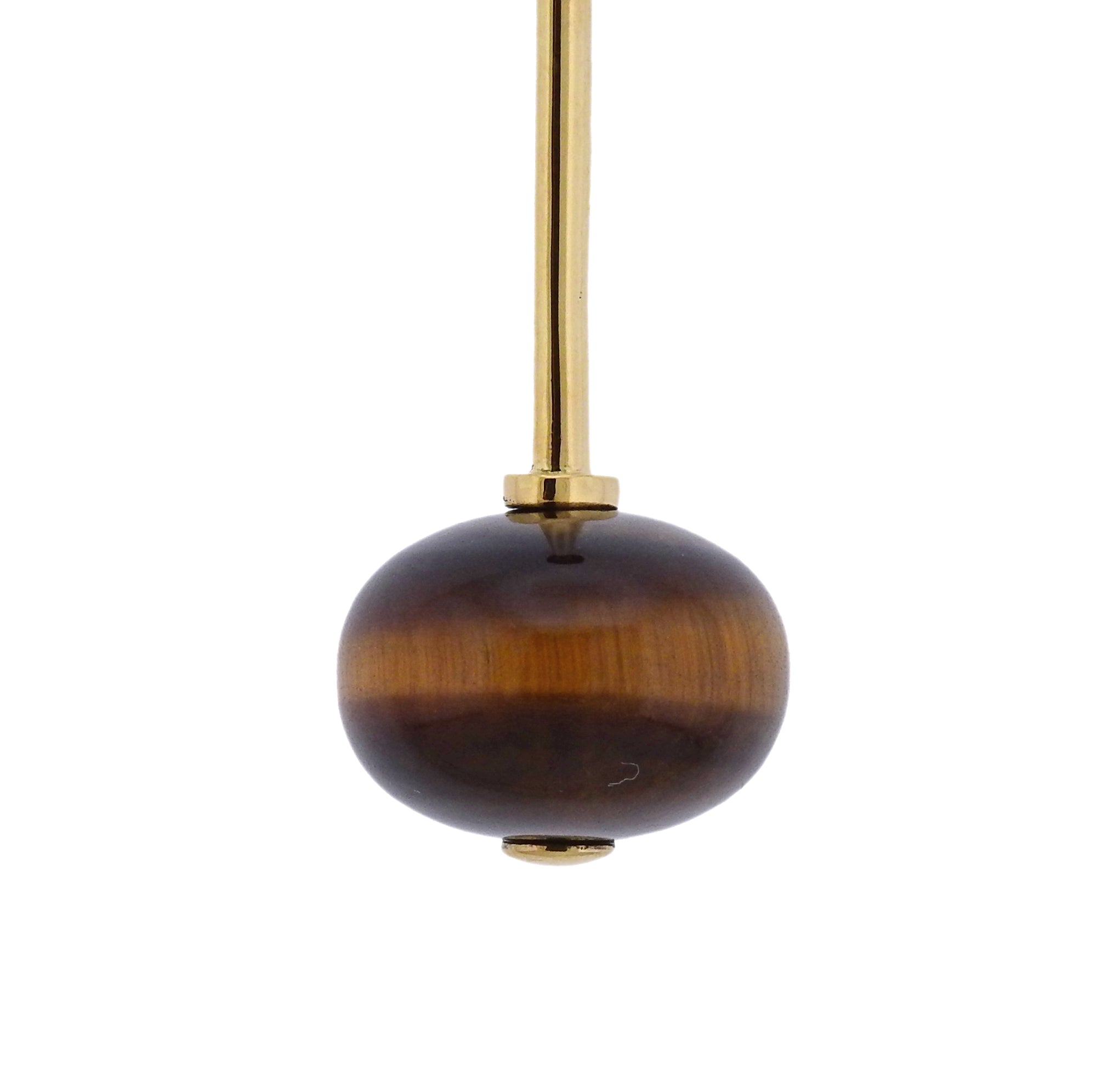 Georg Jensen Runa Gold Tiger's Eye Pendant