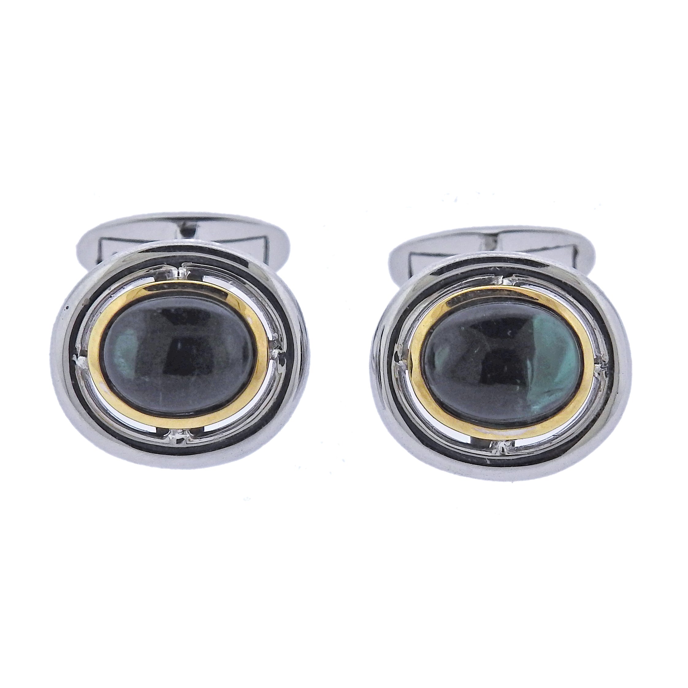 Assael Tourmaline Gold Cufflinks