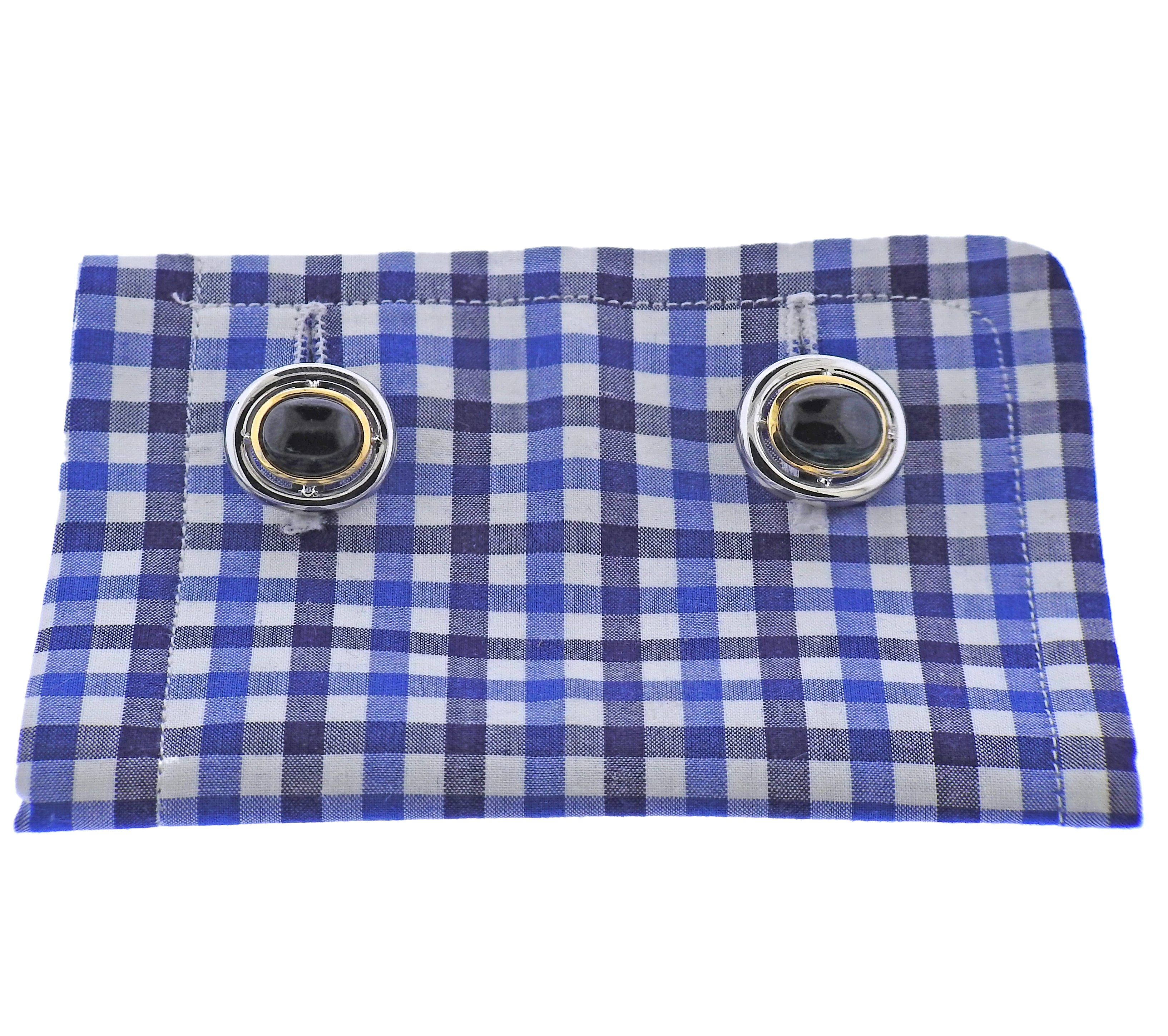 Assael Tourmaline Gold Cufflinks