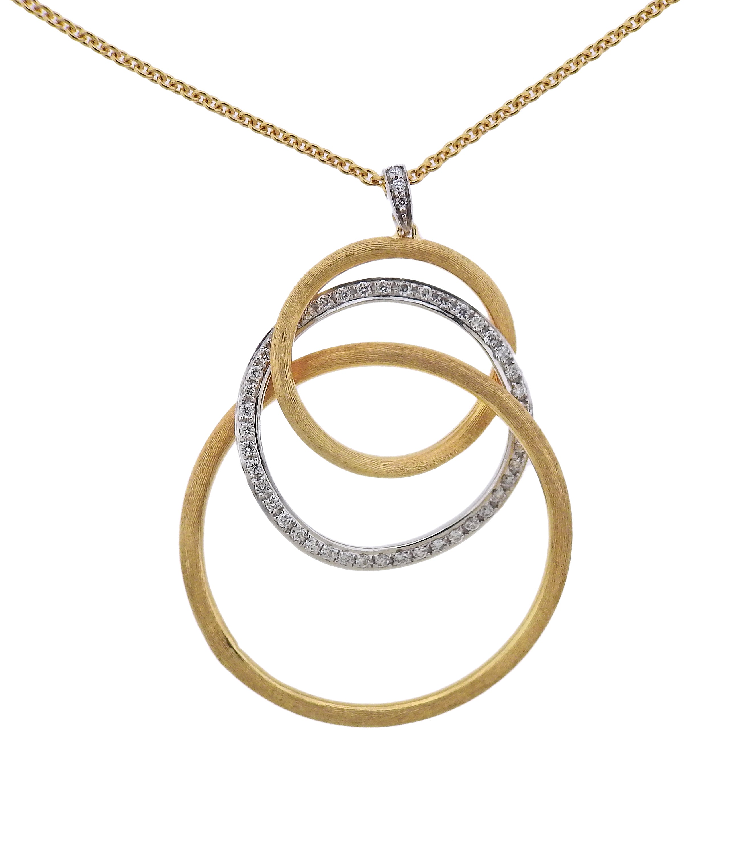 Marco Bicego Jaipur Gold Diamond Circle Pendant Necklace