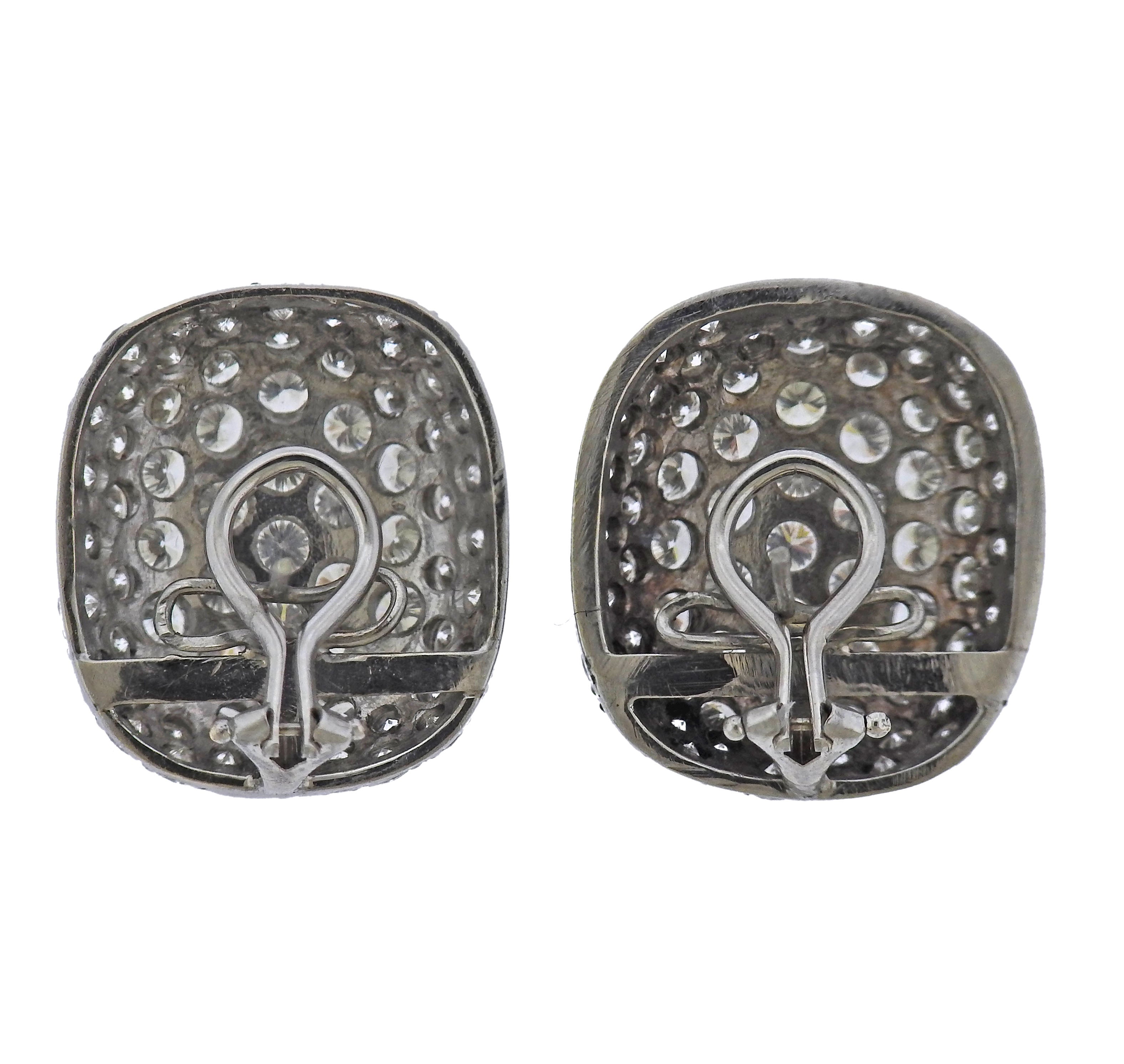 7 Carat Diamond White Gold Earrings - Oak Gem