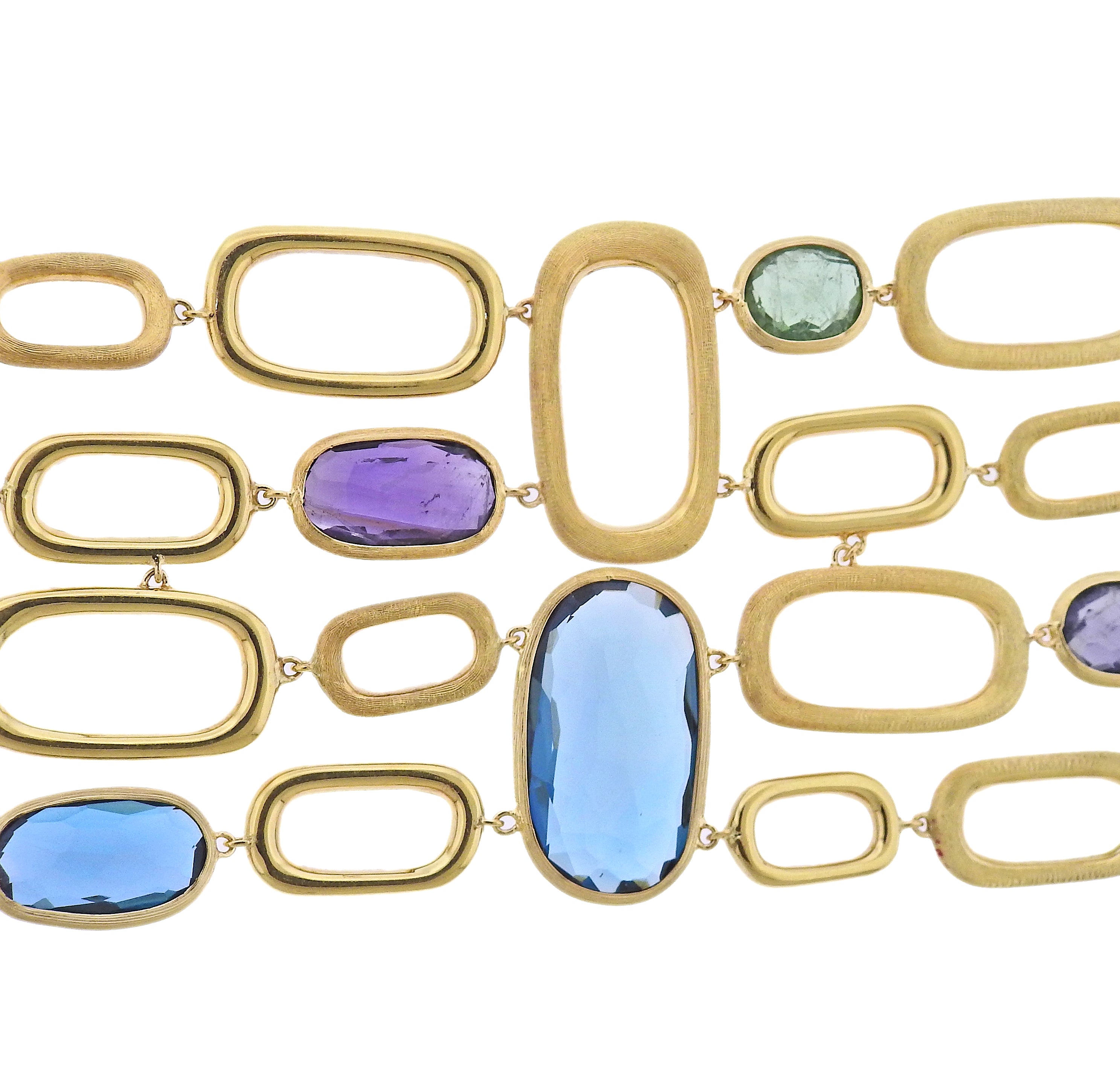 Marco Bicego Murano Gold Mix Gemstone Link Bracelet