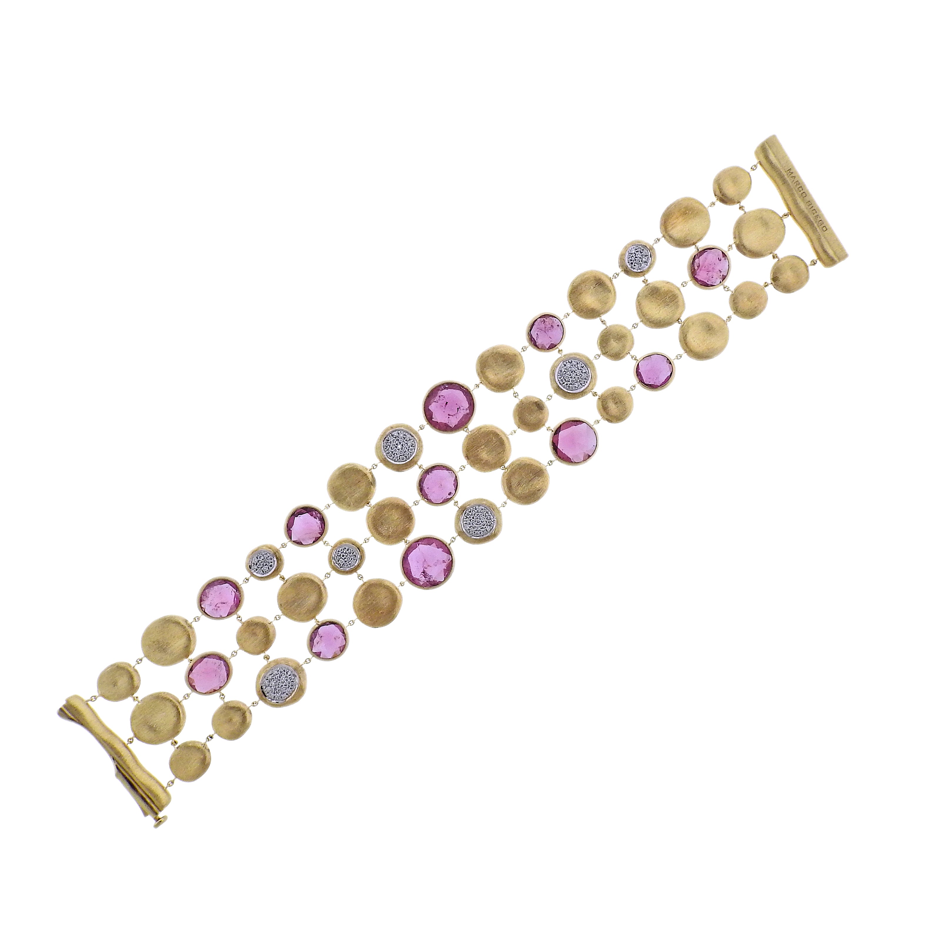 Marco Bicego Jaipur Gold Diamond Tourmaline Multi Strand Bracelet