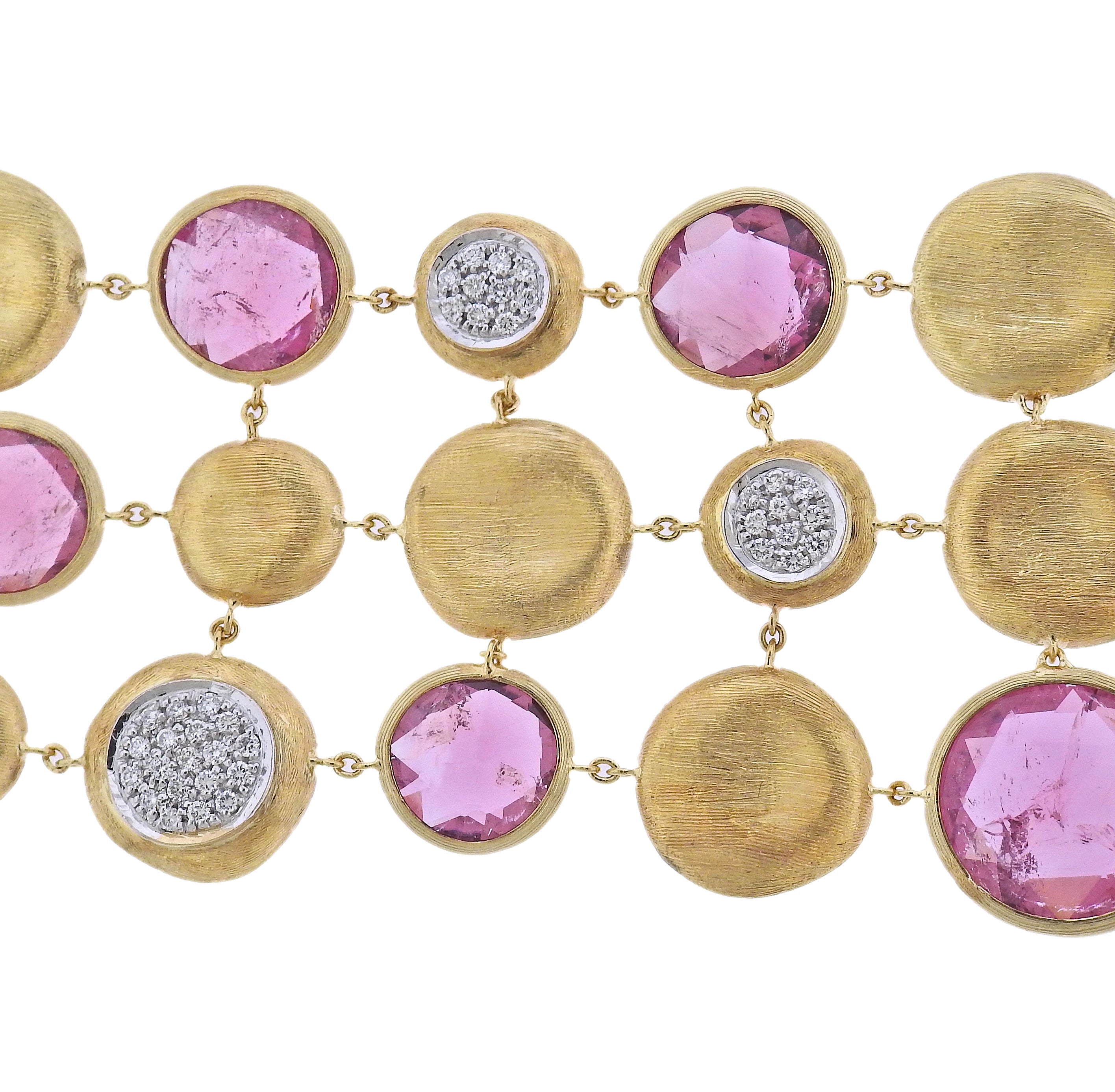 Marco Bicego Jaipur Gold Diamond Tourmaline Multi Strand Bracelet