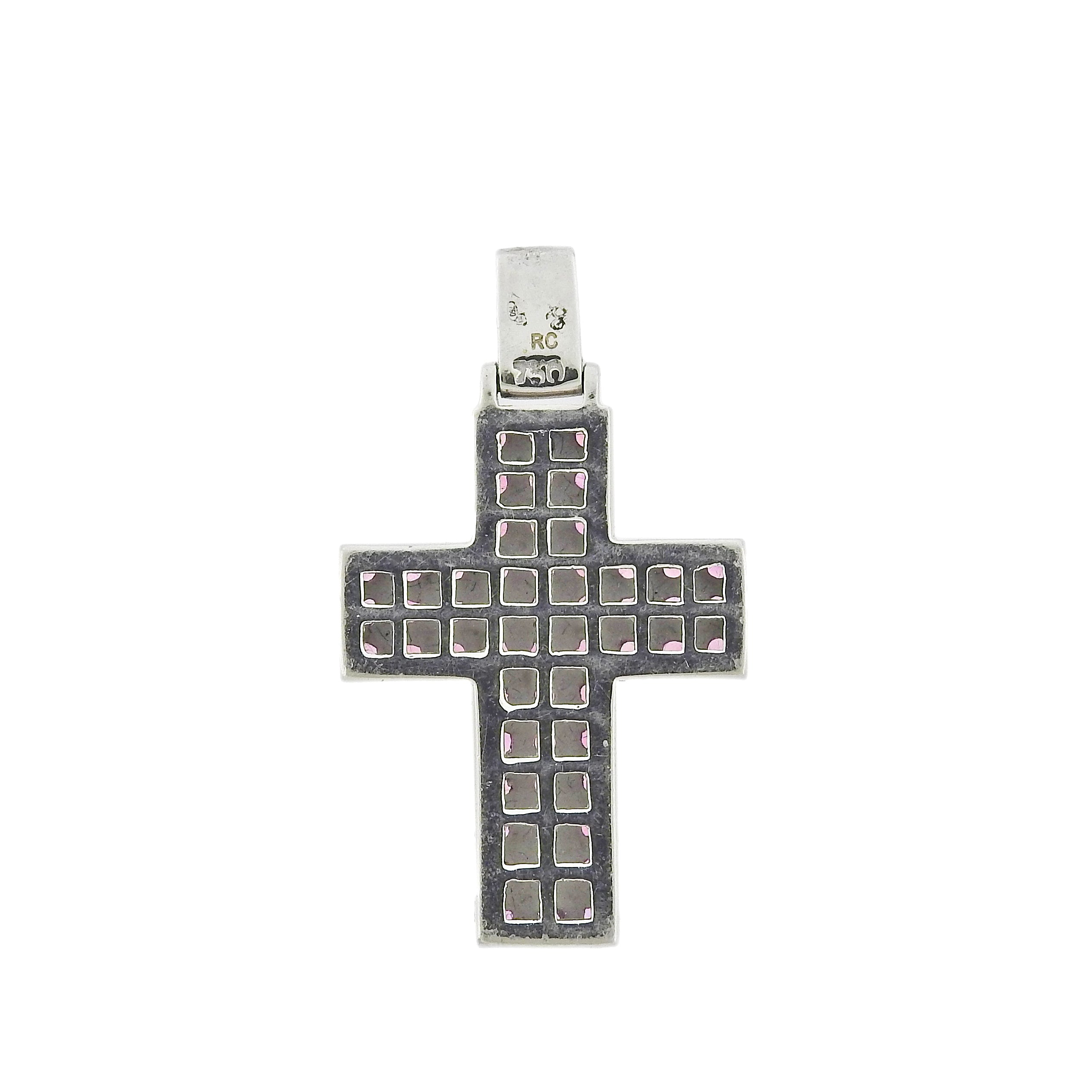 Roberto Coin Pink Sapphire Gold Cross Pendant