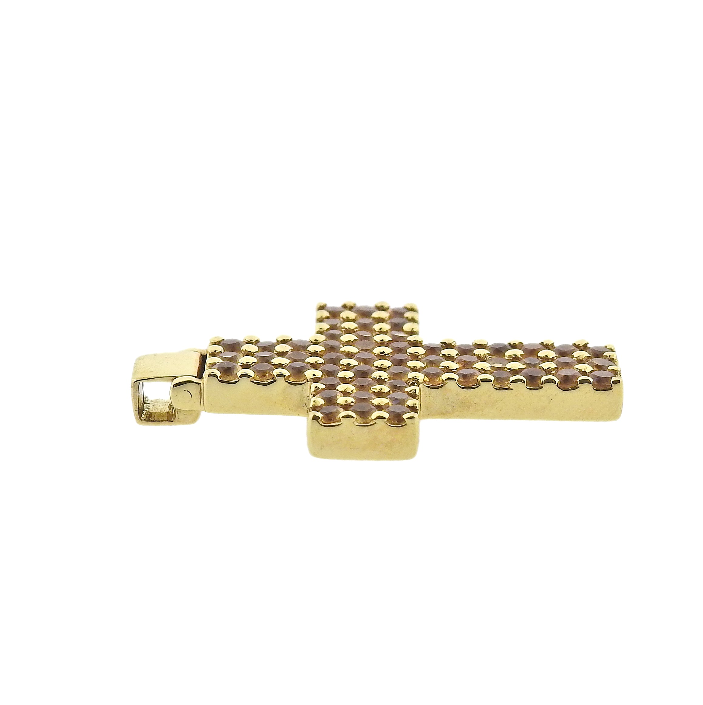 Roberto Coin Citrine Gold Cross Pendant