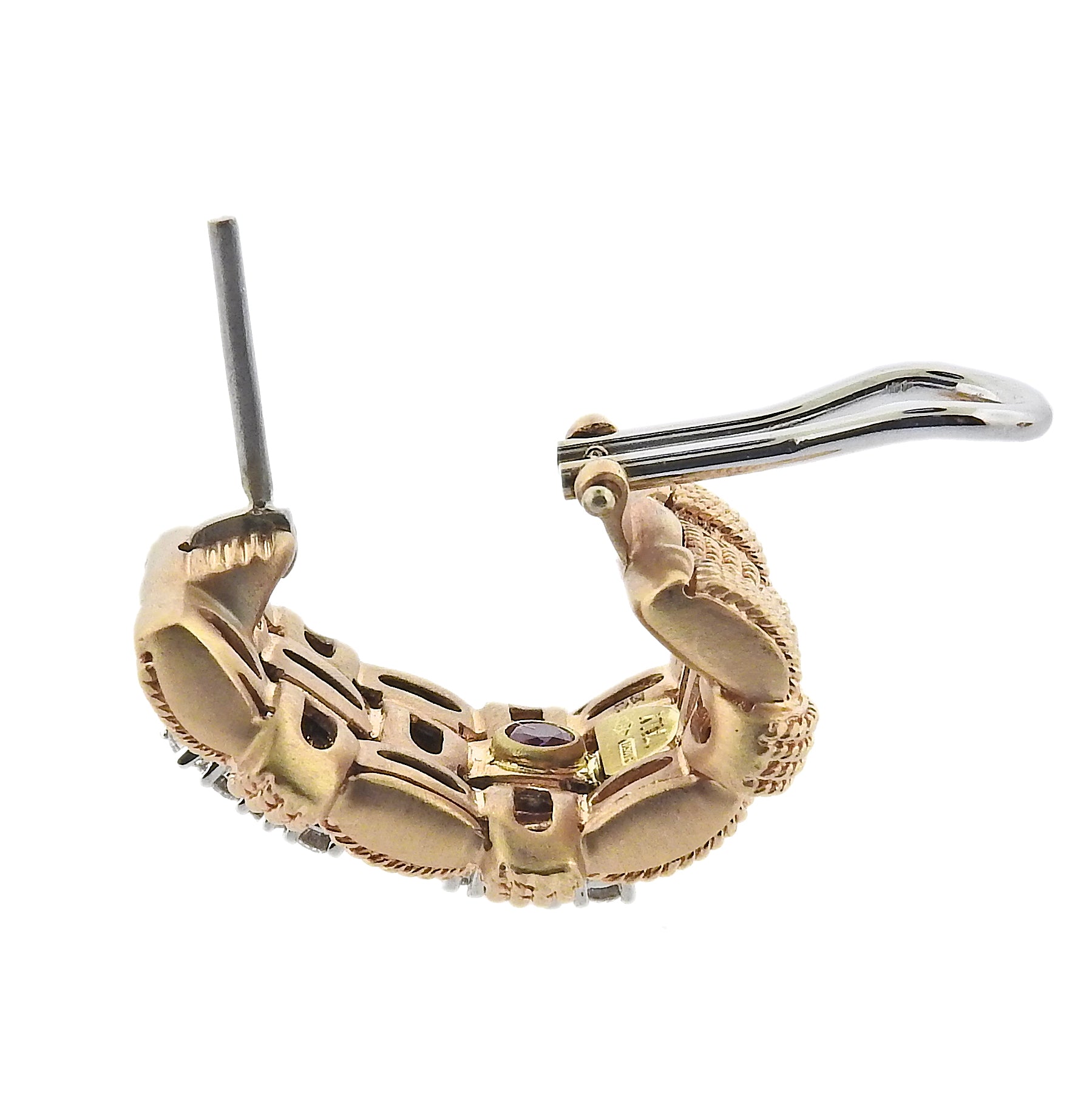 Roberto Coin Appassionata Rose Gold Diamond Large Earrings