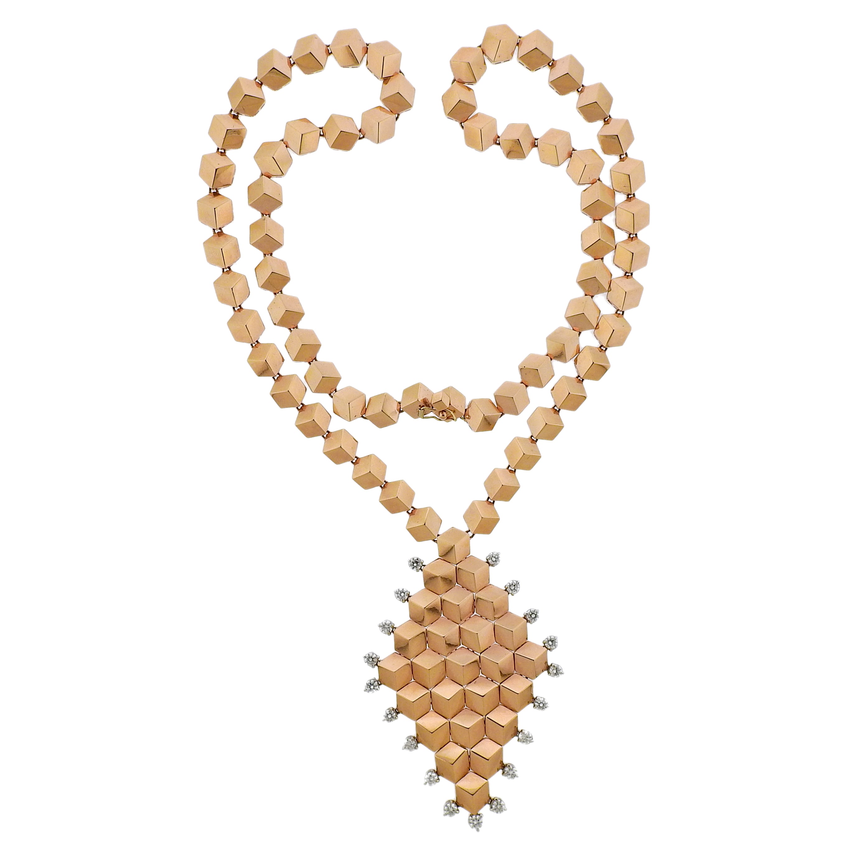 Paolo Costagli Diamond Rose Gold Pendant Necklace - Oak Gem