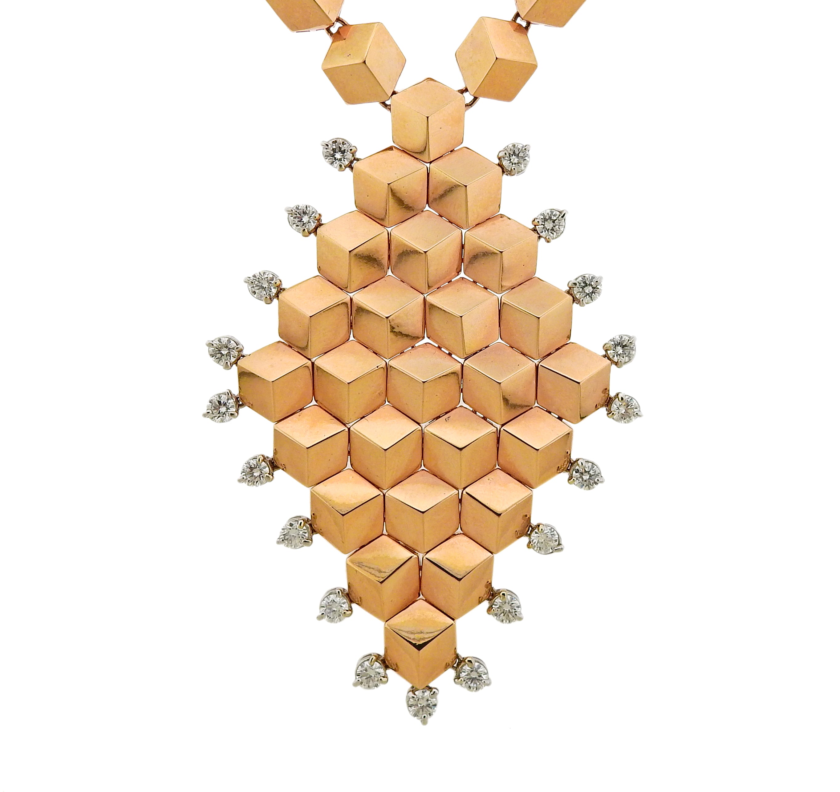 Paolo Costagli Diamond Rose Gold Pendant Necklace - Oak Gem