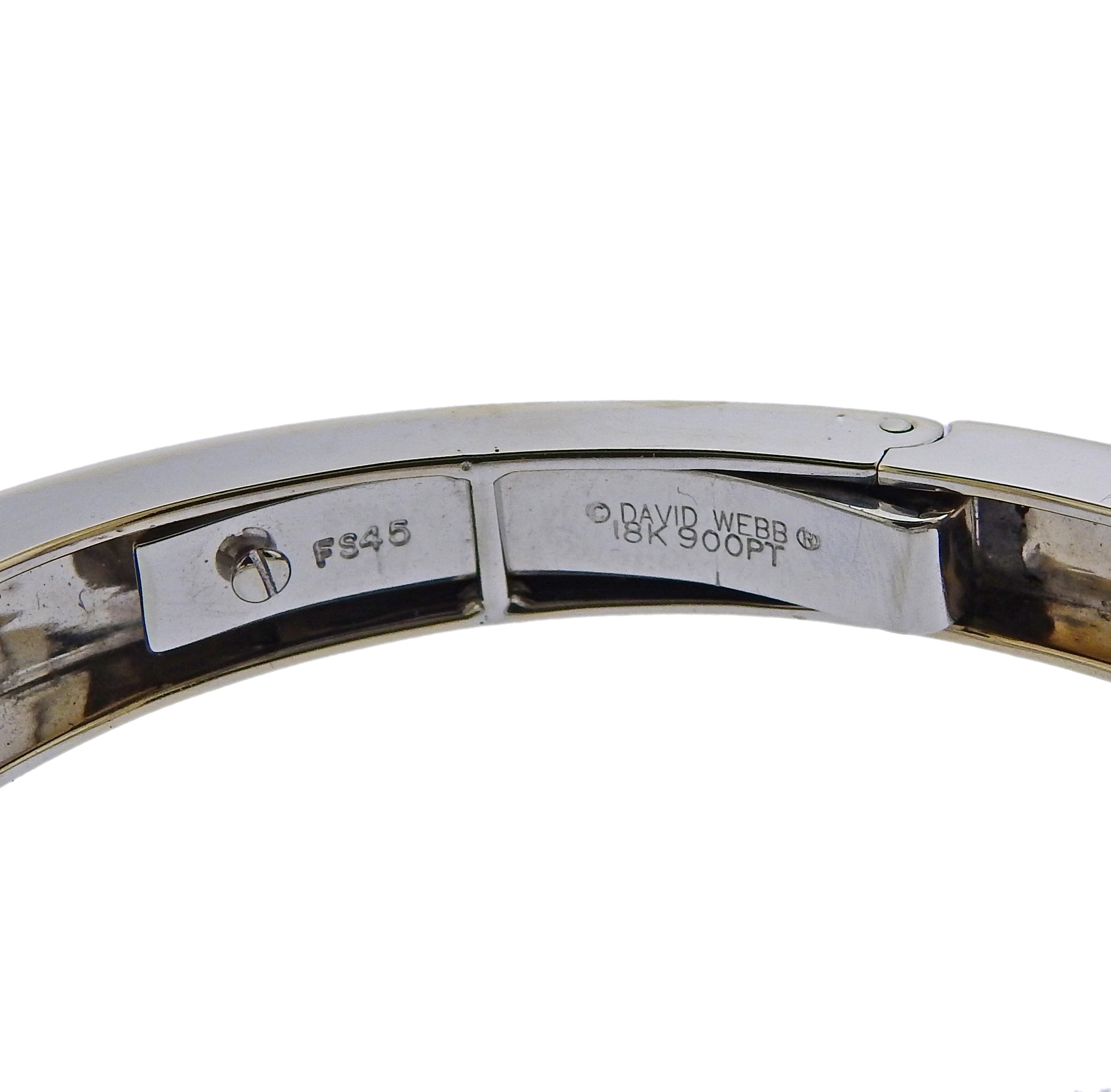 David Webb White Knight Carved Crystal Diamond Gold Platinum Bracelet - Oak Gem