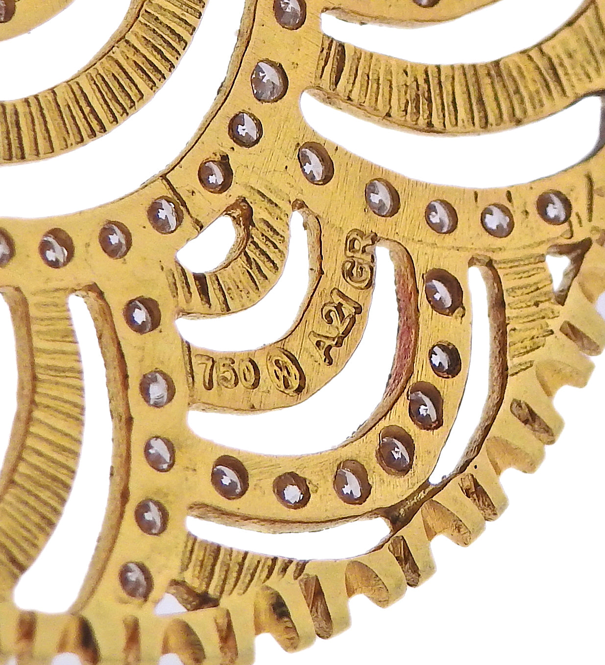 Lalaounis Greece Diamond Gold Earrings