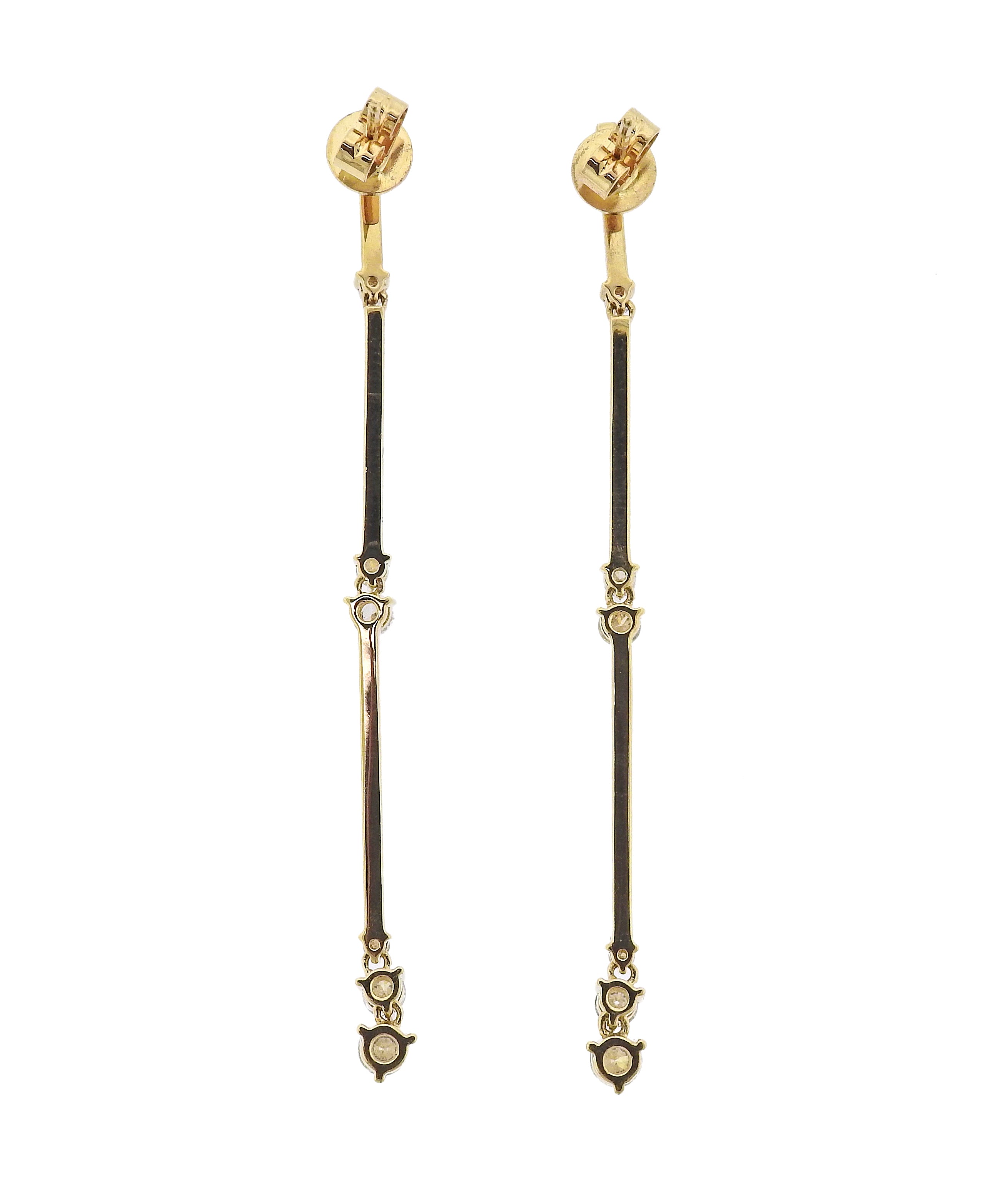 Odelia Yellow Gold Diamond Drop Earrings