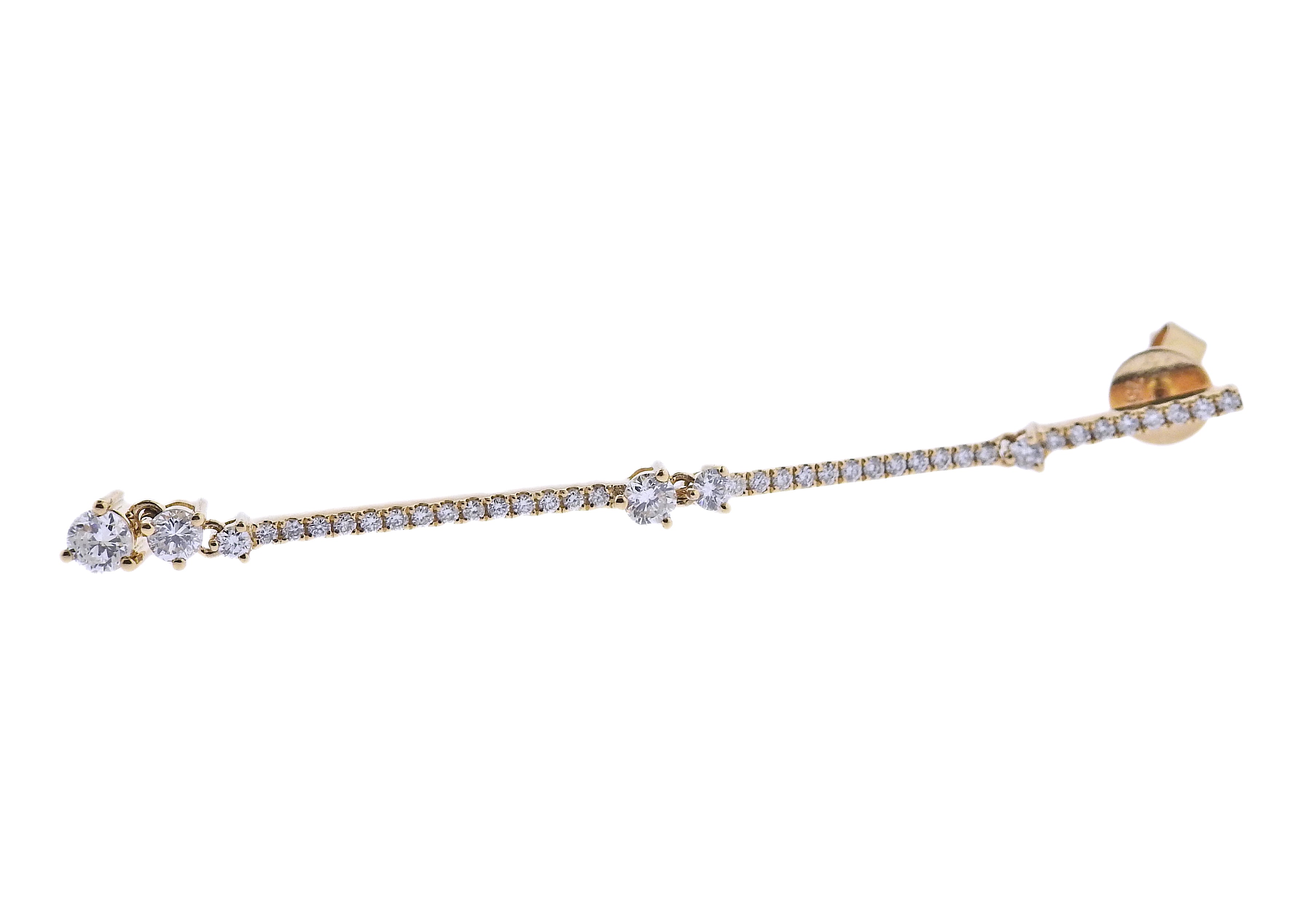 Odelia Yellow Gold Diamond Drop Earrings