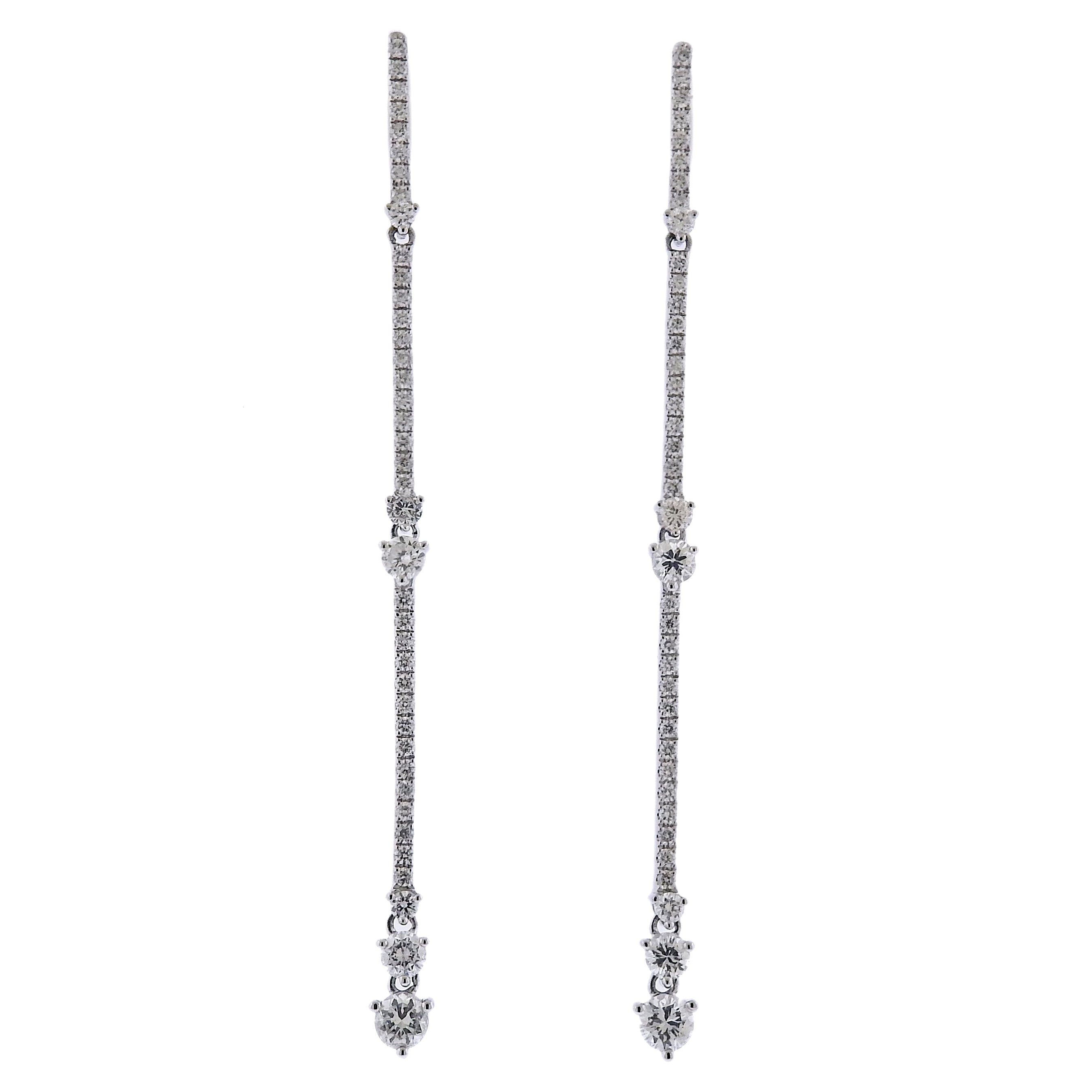 Odelia White Gold Diamond Drop Earrings